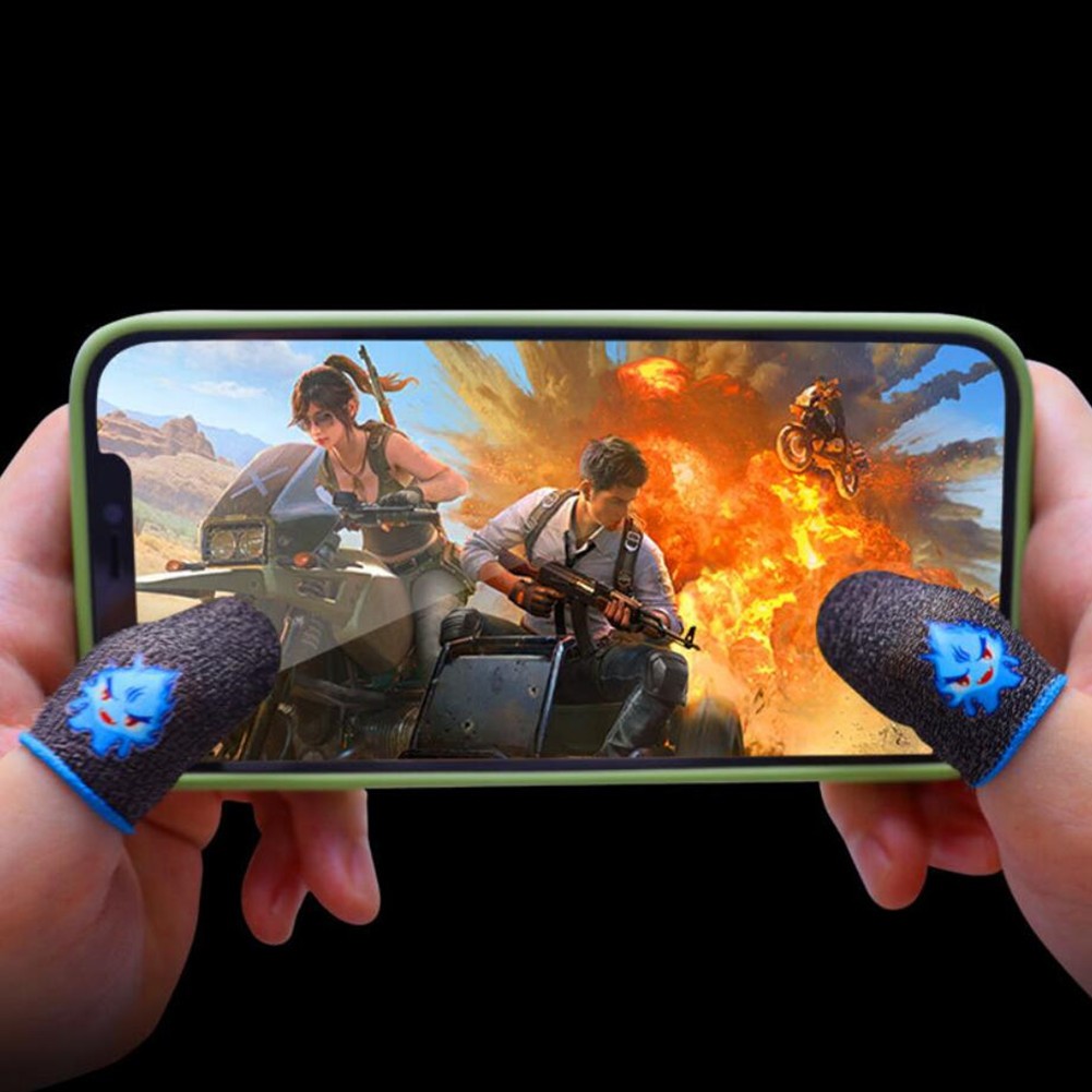 2x Screen Gaming Finger Sleeve Game Controller Mobile Sweatproof Gloves for PUBG