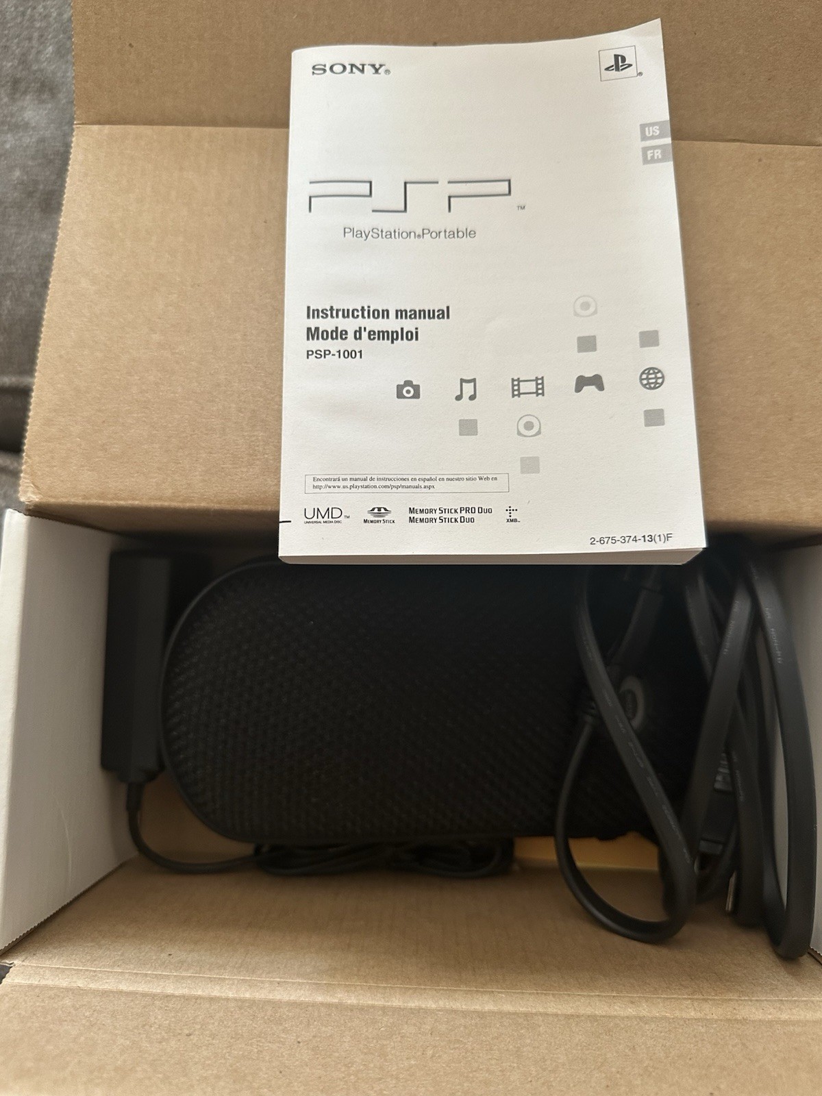 SONY PSP-1001 Black Console W/ Charger, New Battery, Memory Stick. Tested!