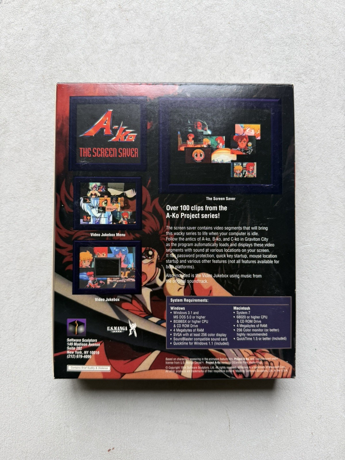 Project A-Ko PC Screen Saver – Big Box CD Anime Software – U.S. Manga – WIN/MAC