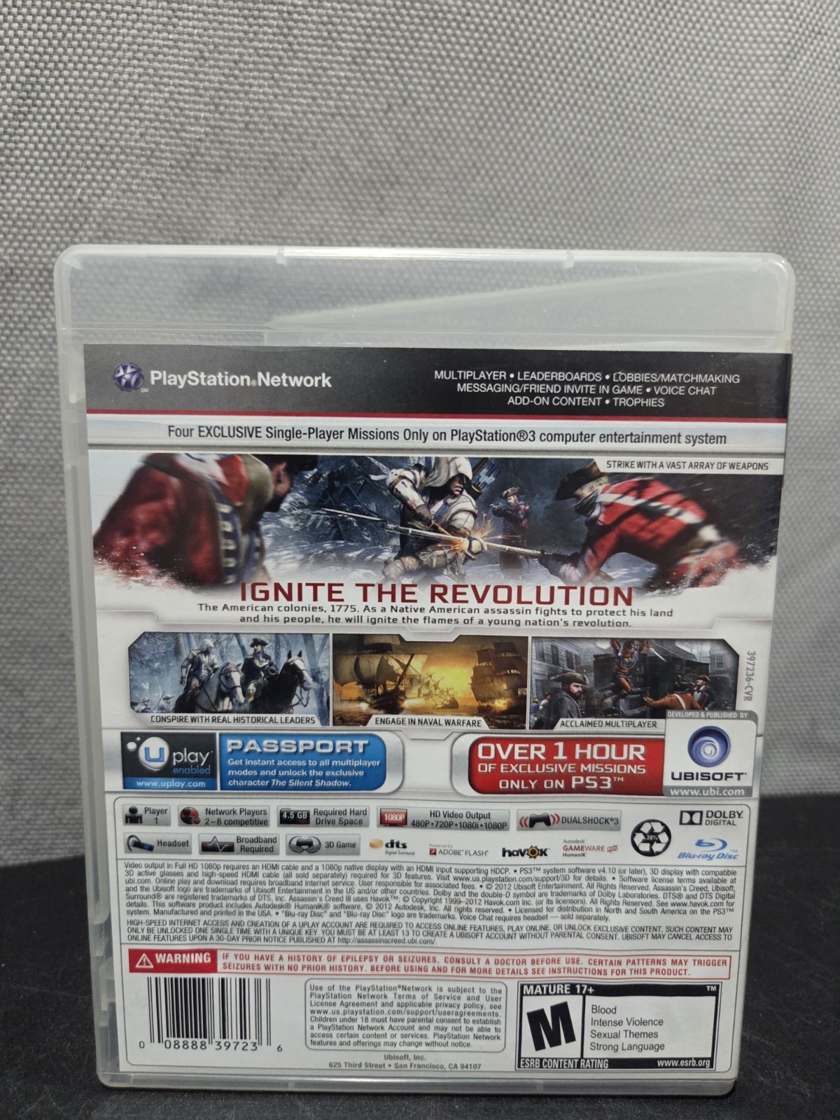 Assassin’s Creed III GameStop Edition – PlayStation 3 PS3 Complete In Box CIB
