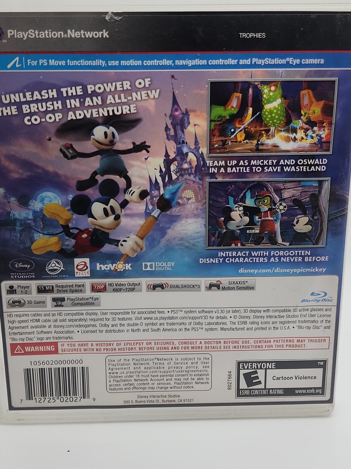 Disney Epic Mickey 2: The Power of Two (Sony PlayStation 3, 2012)