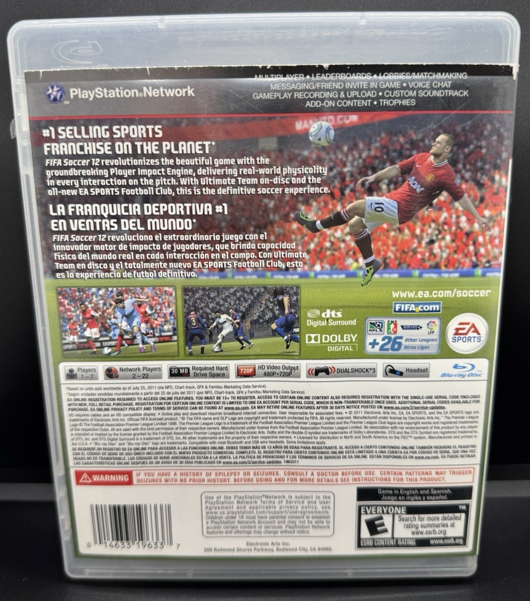 FIFA Soccer 12 (Sony PlayStation 3, 2012, EA Sports) PS3 with Manual