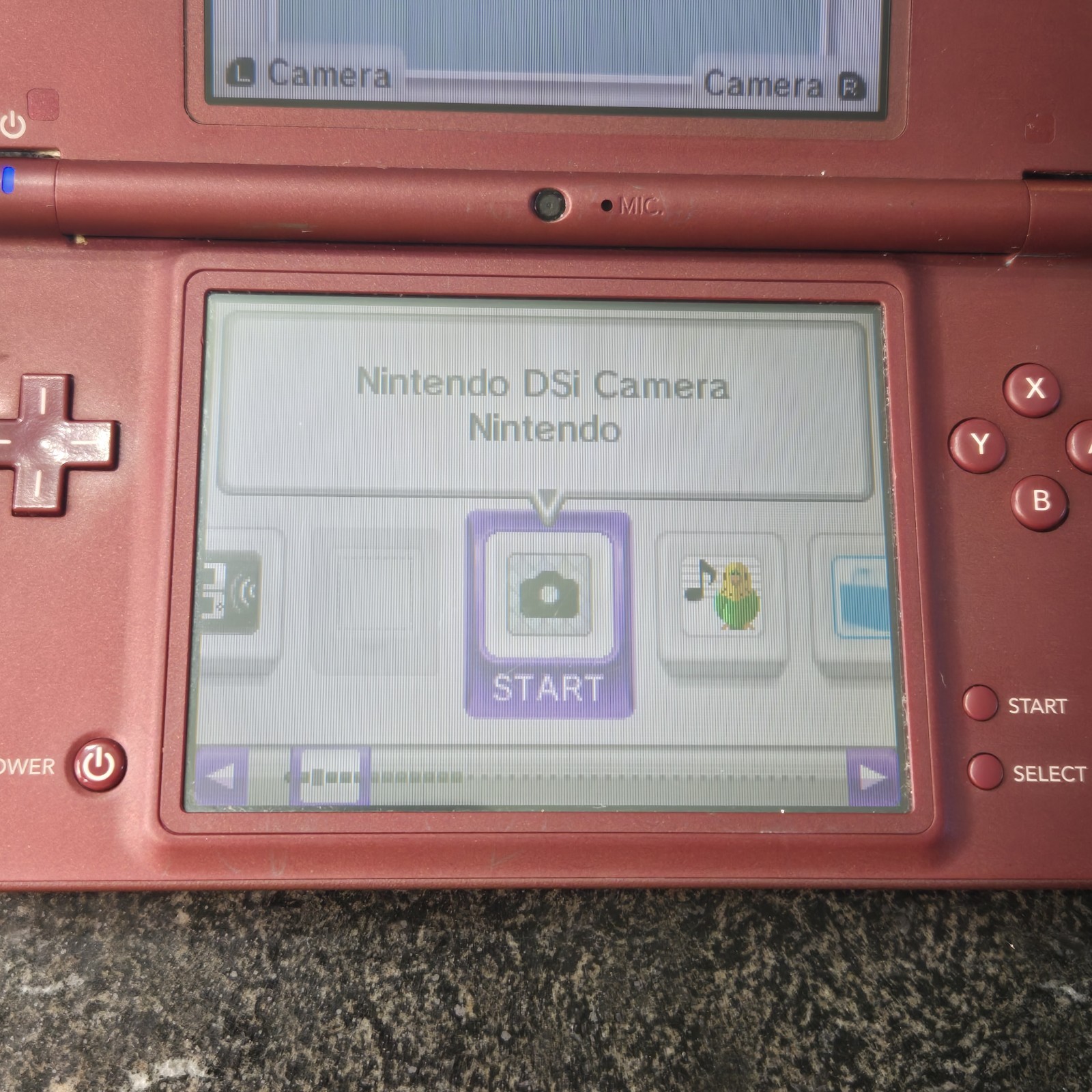 Nintendo DSI XL Burgundy/ Wine Red Console And Charger NO STYLUS Tested Working