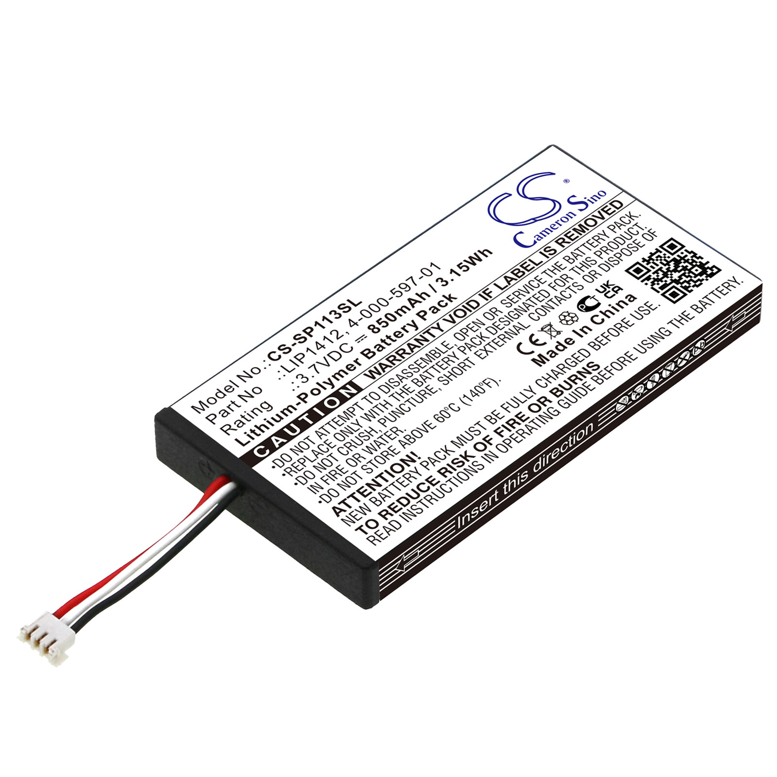 Battery for Sony PSP GO PSP-N100 PSP-NA1006 4-000-597-01 LIP1412 Game CS-SP113SL