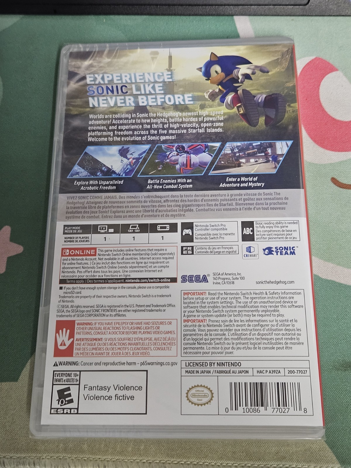 Sonic Frontiers Nintendo Switch **BRAND NEW** FACTORY SEALED **USA SELLER**