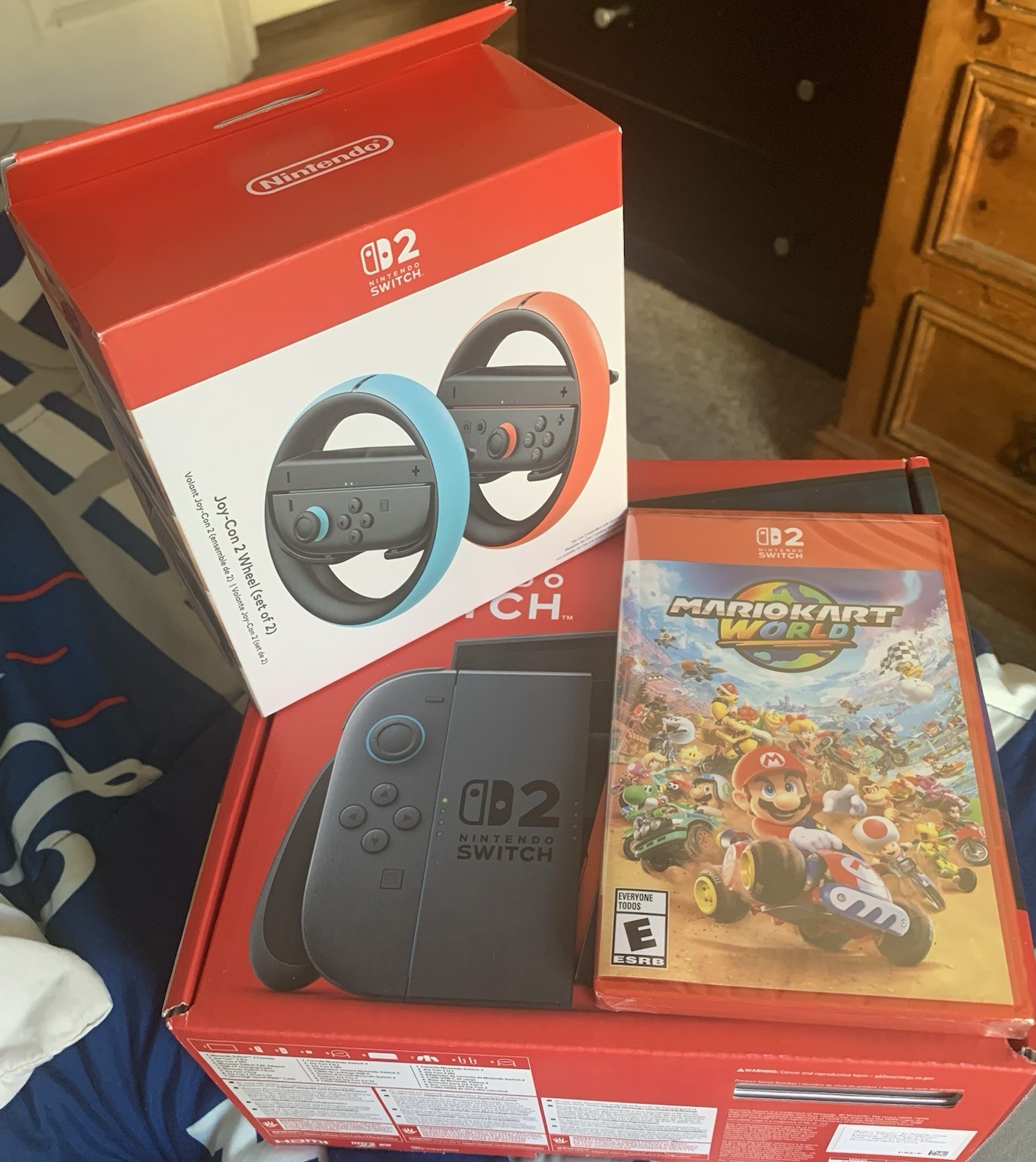 Nintendo Switch 2 Console System Brand New Mario Kart World Game Joy-con Wheel