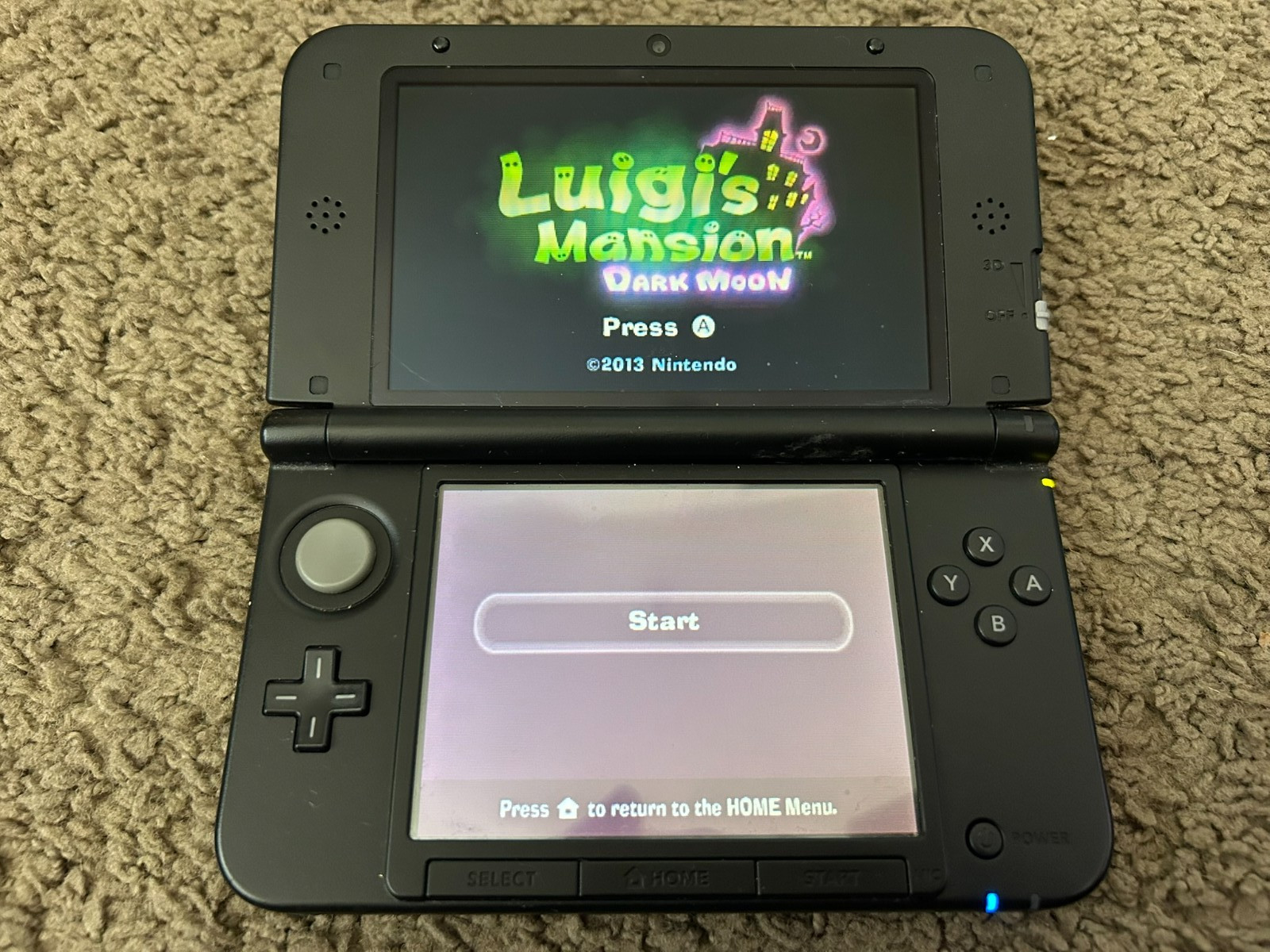 *READ* Nintendo 3DS XL Handheld System Blue & Black+Luigi’s Mansion bundle lot