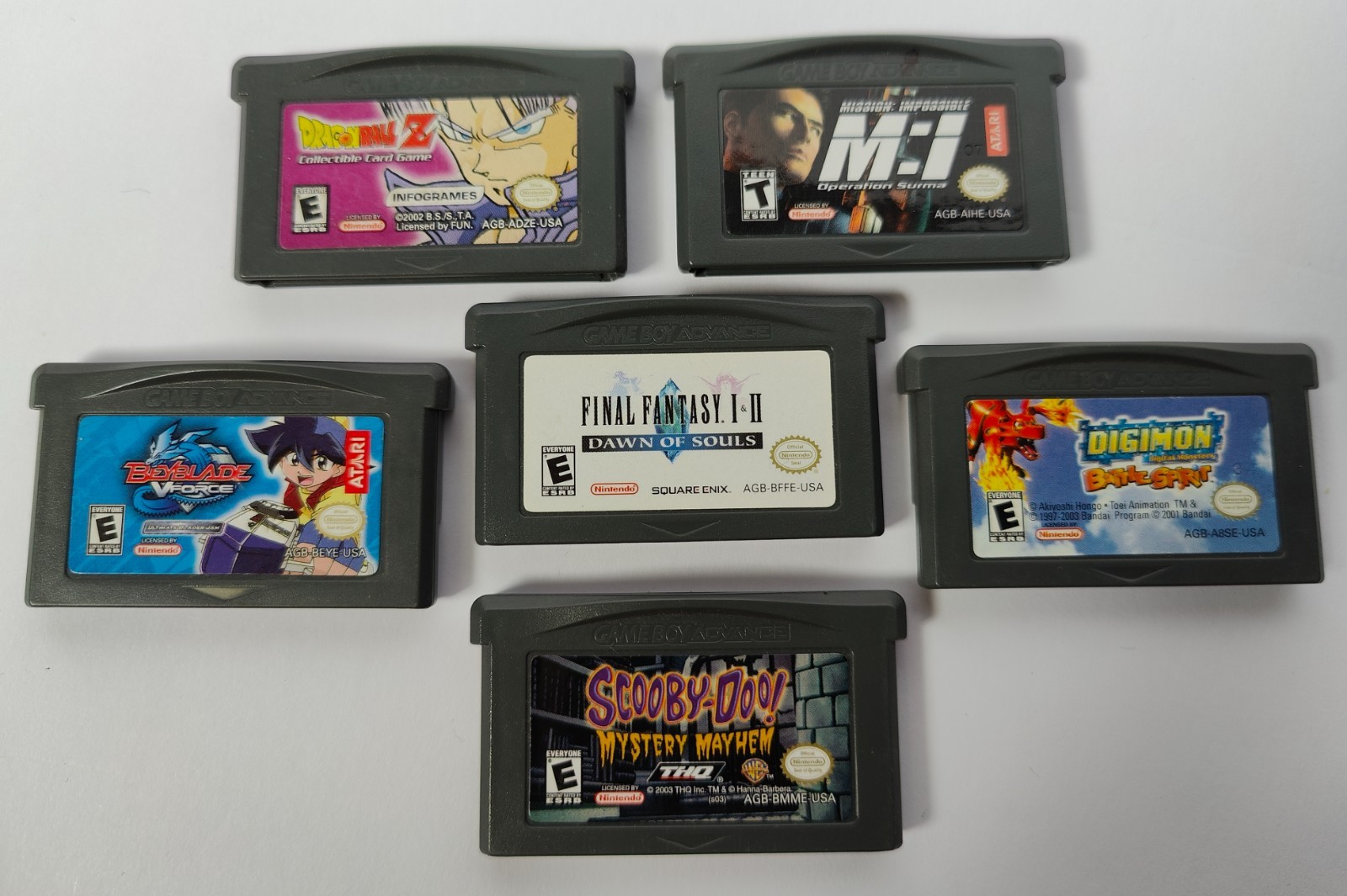 RetroSix Custom GBA Clear Glossy IPS CleanScreen Audio Mod Bundle + 6 Games Lot