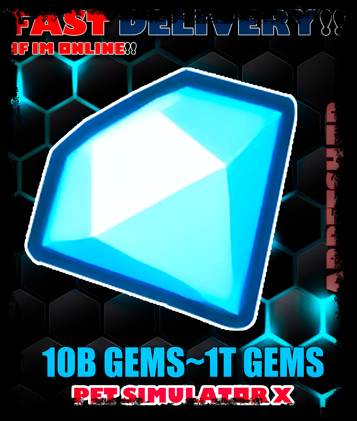 PET SIMULATOR X (PSX) – 10B 25B 50B 100B 250B 1T GEMS DIAMONDS (CHEAPEST&FAST)