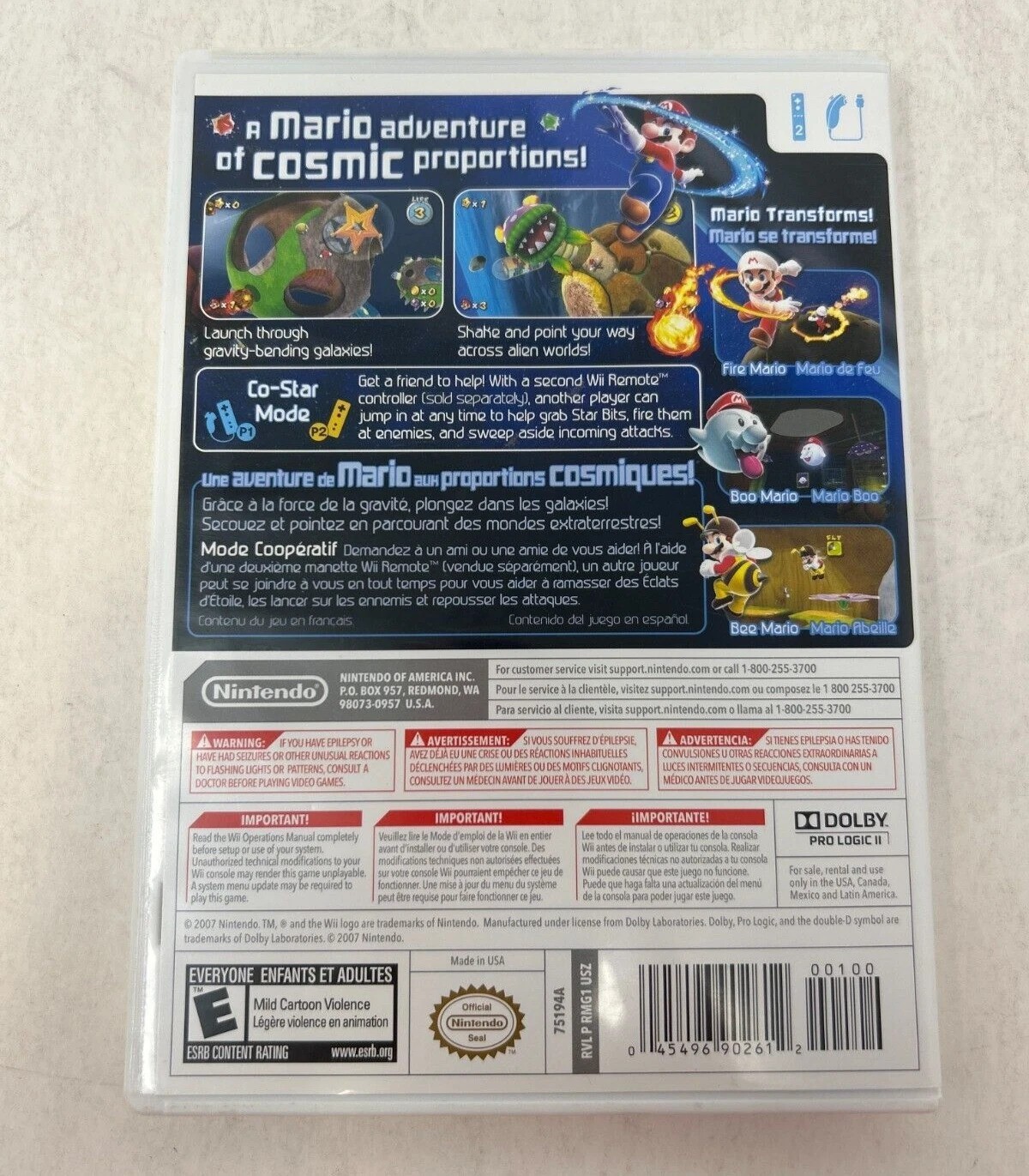 Case and Manual Only NO GAME Super Mario Galaxy Nintendo Wii Authentic