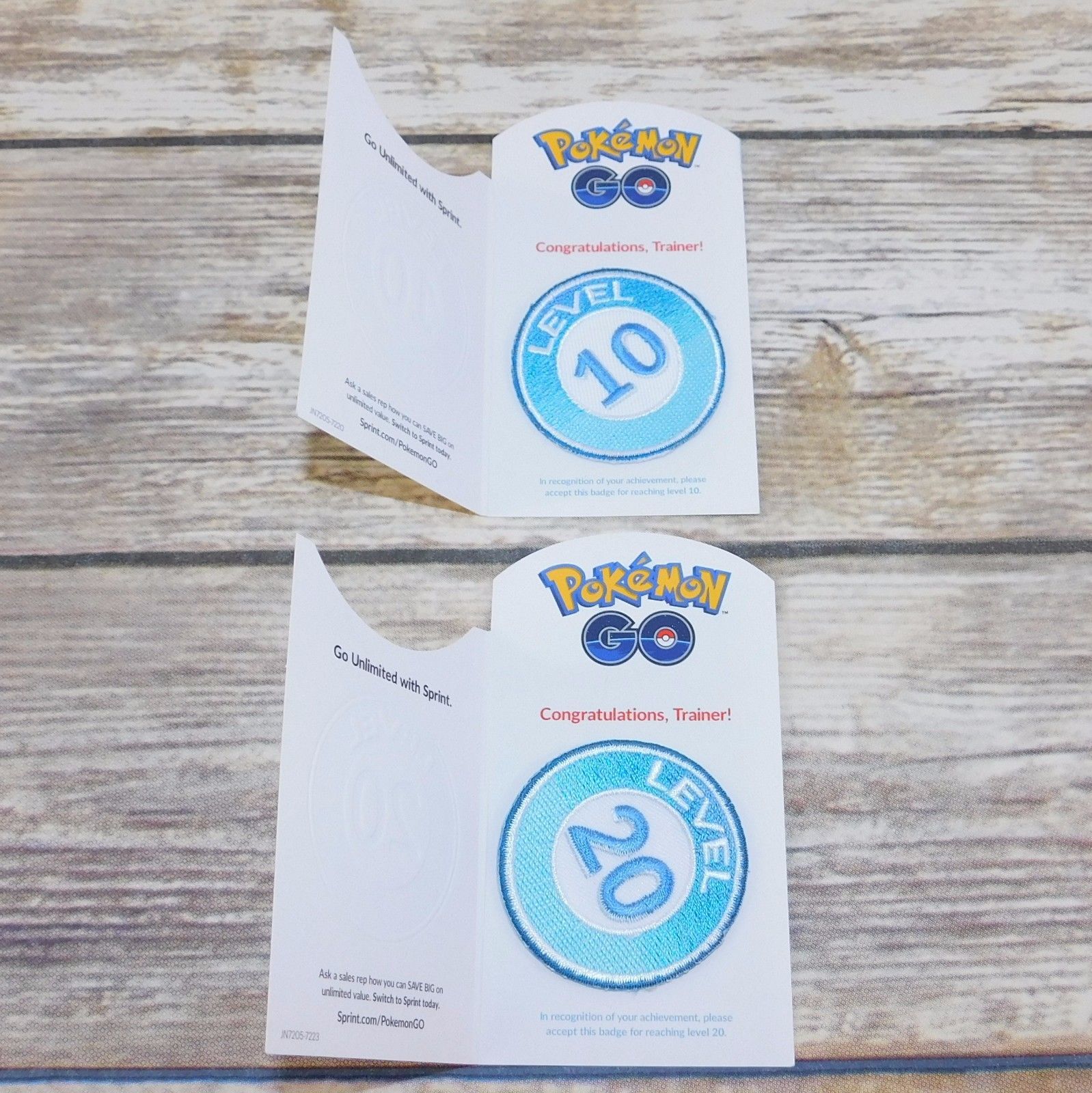 Pokemon Pokémon Go Sprint Trainer Badges Set Level 10-20 LIMITED EDITION Patches