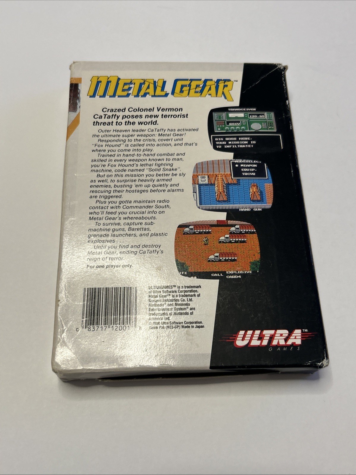 Metal Gear Nintendo NES 1987 Complete in Box (CIB) Original Solid Snake! RARE!