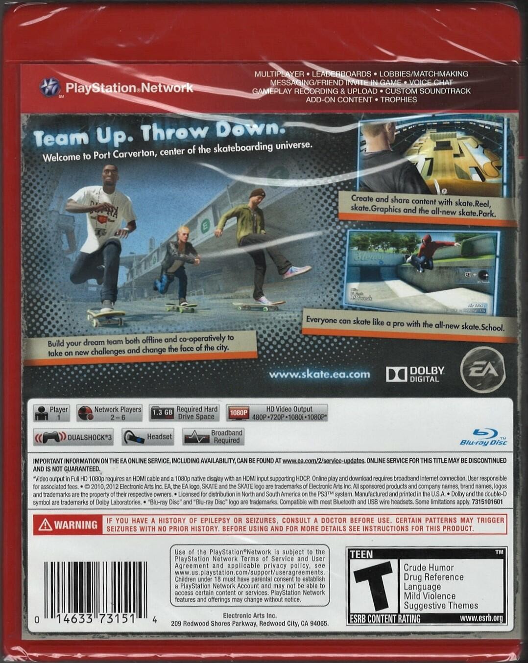 Skate 3 (Greatest Hits) PS3 (Brand New Factory Sealed US Version) PlayStation 3
