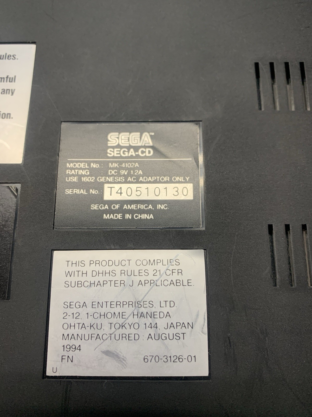 Sega CD Video Game System Lot Of 2 Broken Consoles – Genesis Consoles Work
