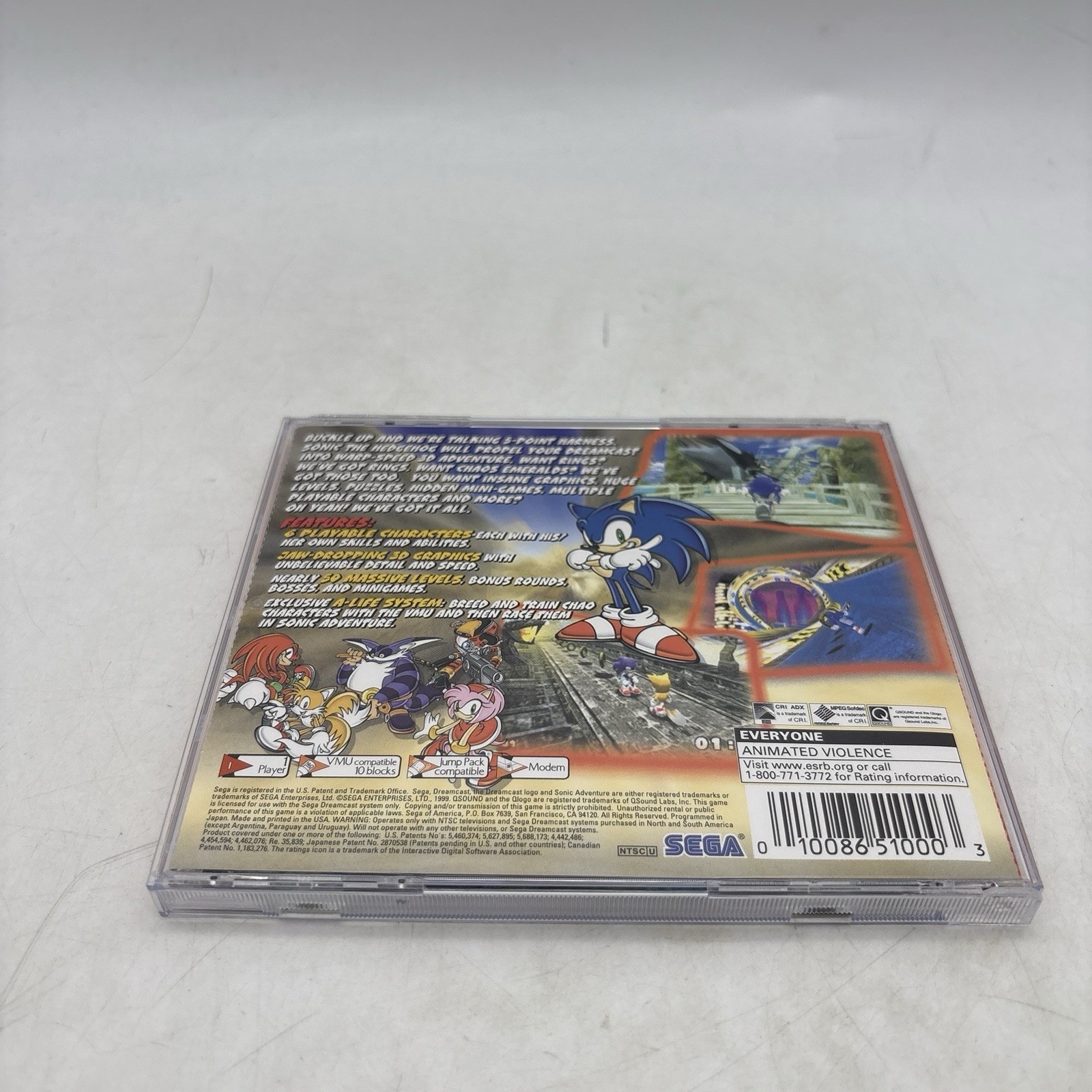 Sonic Adventure Sega Dreamcast All Stars Complete w/ Manual CIB Tested