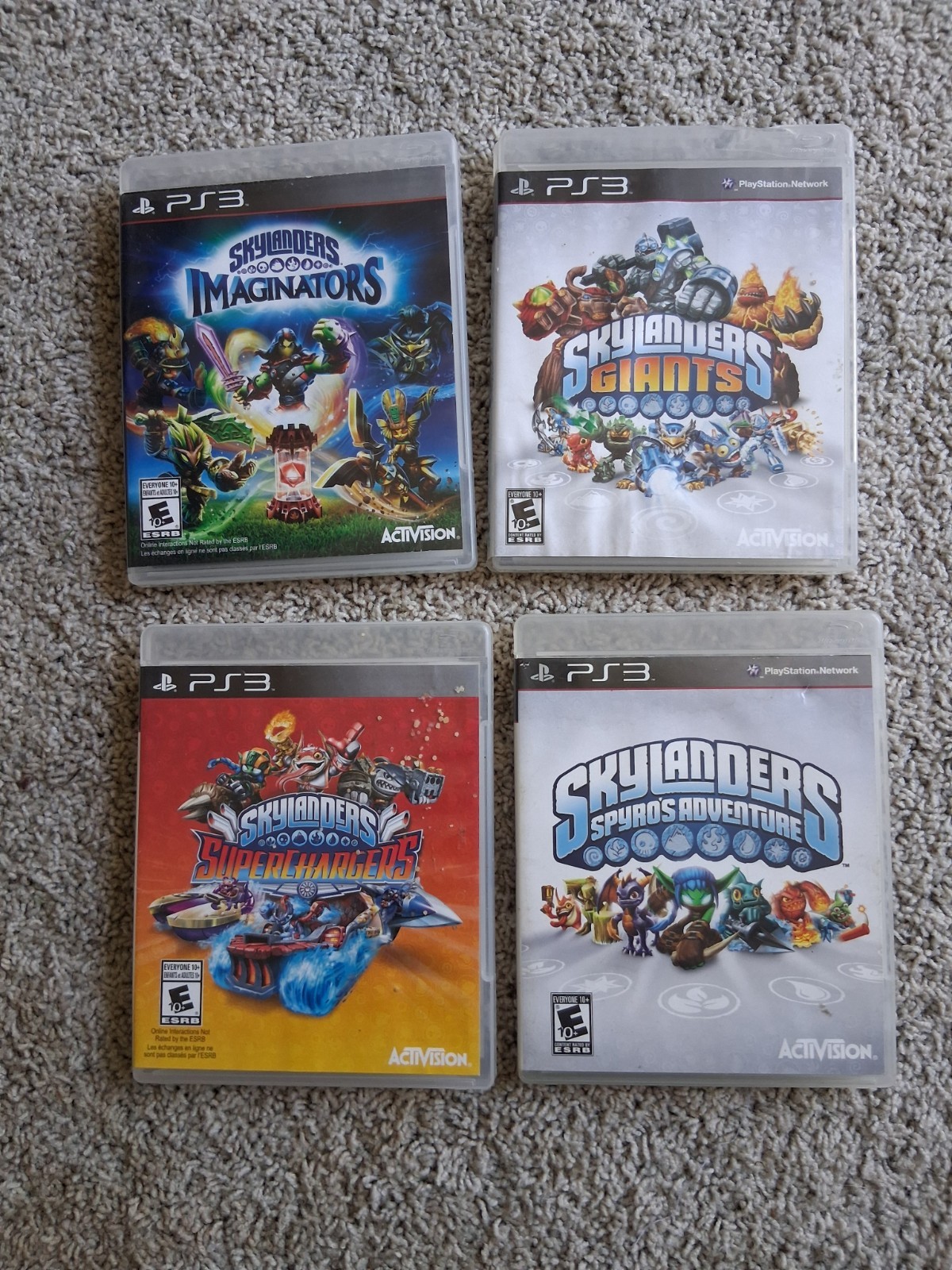 Skylanders PS3 Game Lot Spyro Adventure Giants Superchargers Imaginators Figures