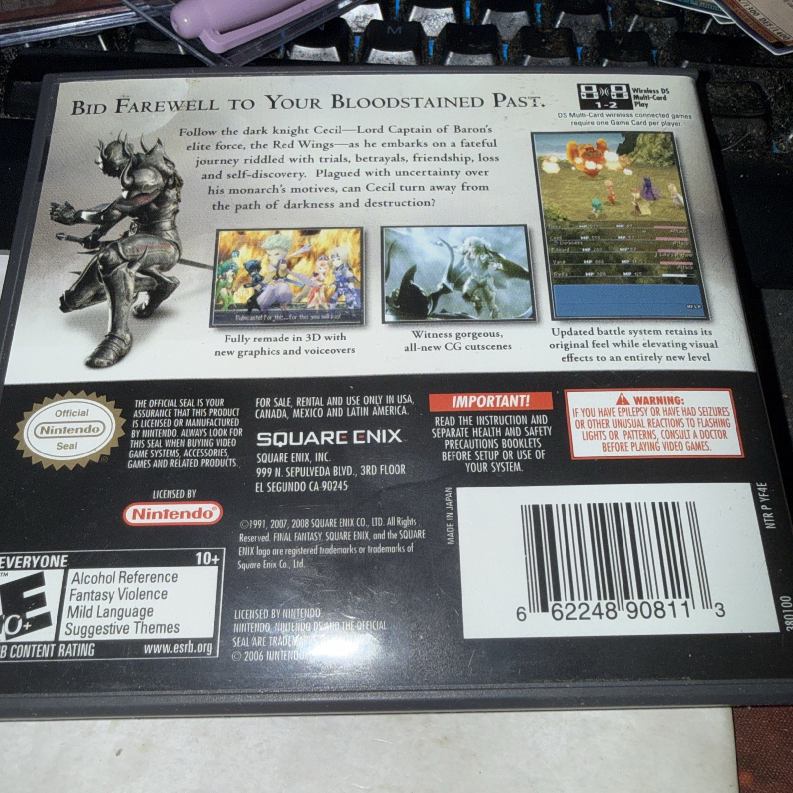 Final Fantasy IV (Nintendo DS, 2008) Case and Manual ONLY NO GAME INCLUDED