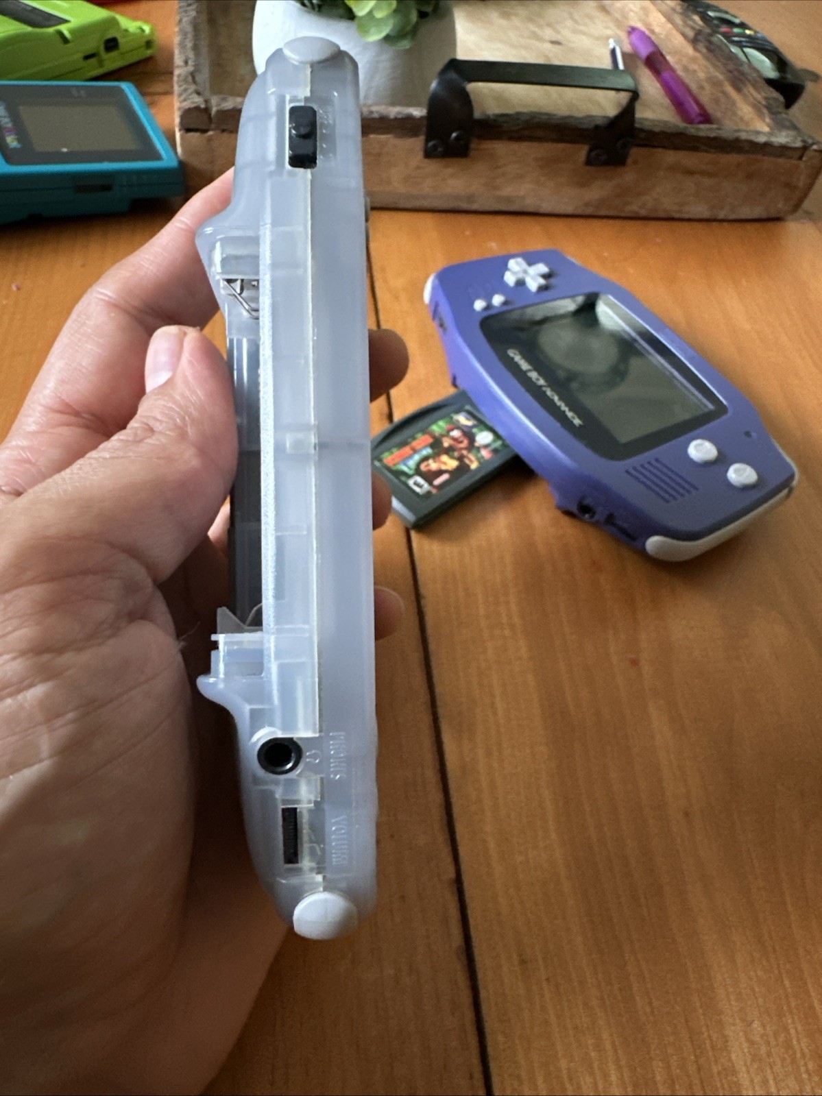 Nintendo GameBoy Advance GBA Clear Glacier Console AGB-001 No Batt Cover