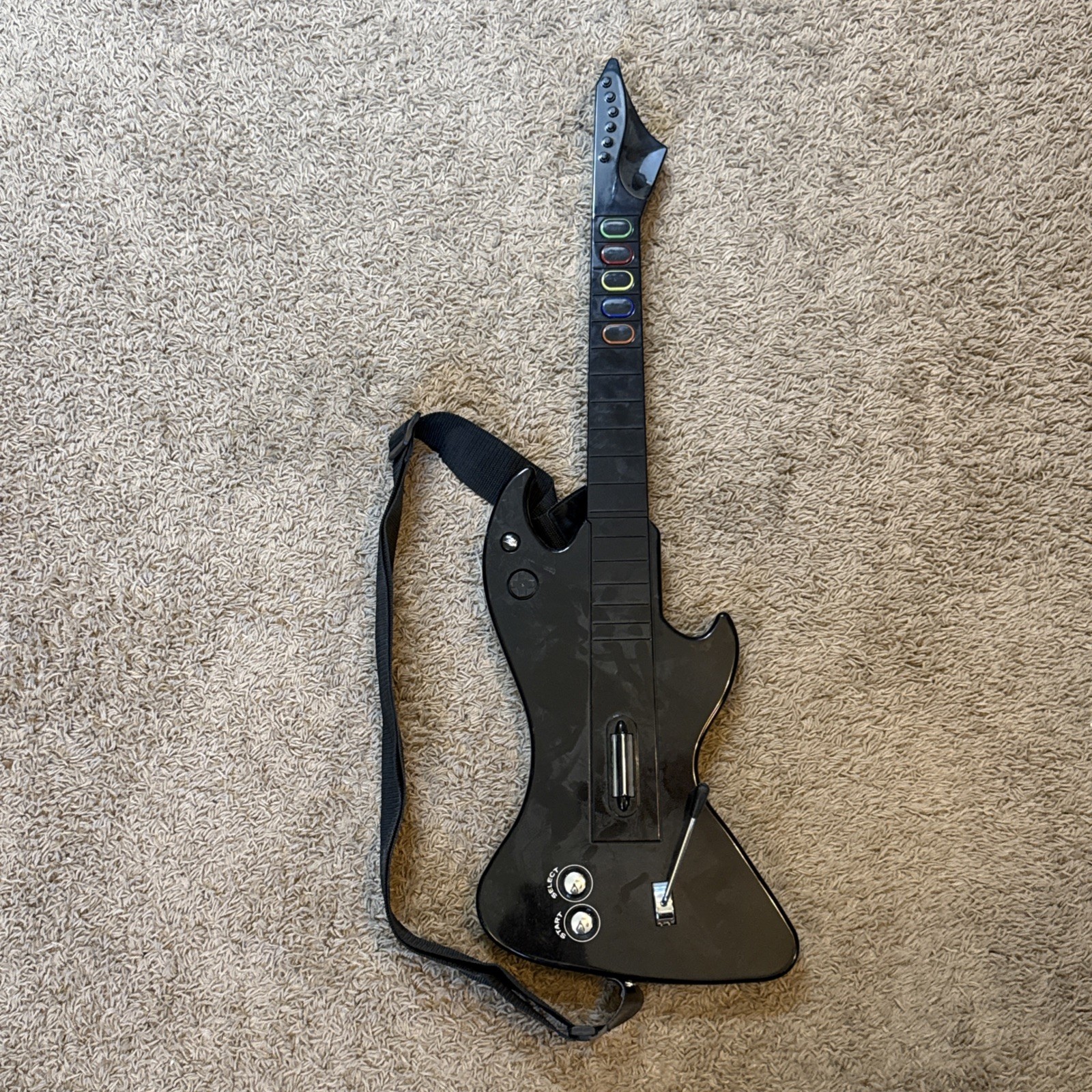 Untested Looks Nice PS3 RT3300 React Black Wireless Guitar w/ Strap – No Dongle
