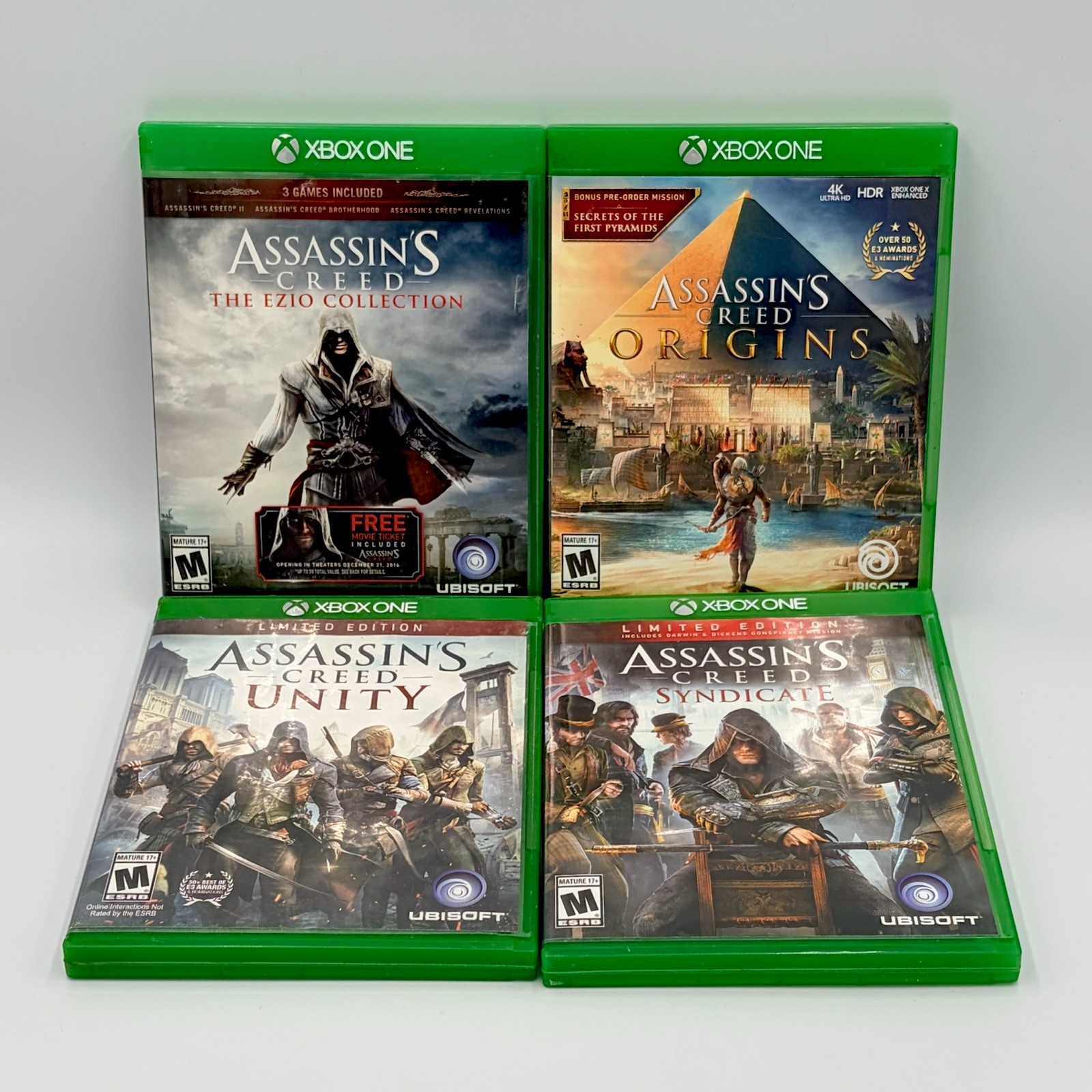 Assassin’s Creed Xbox One Lot 4 Games Unity Ezio Collection Syndicate Origins