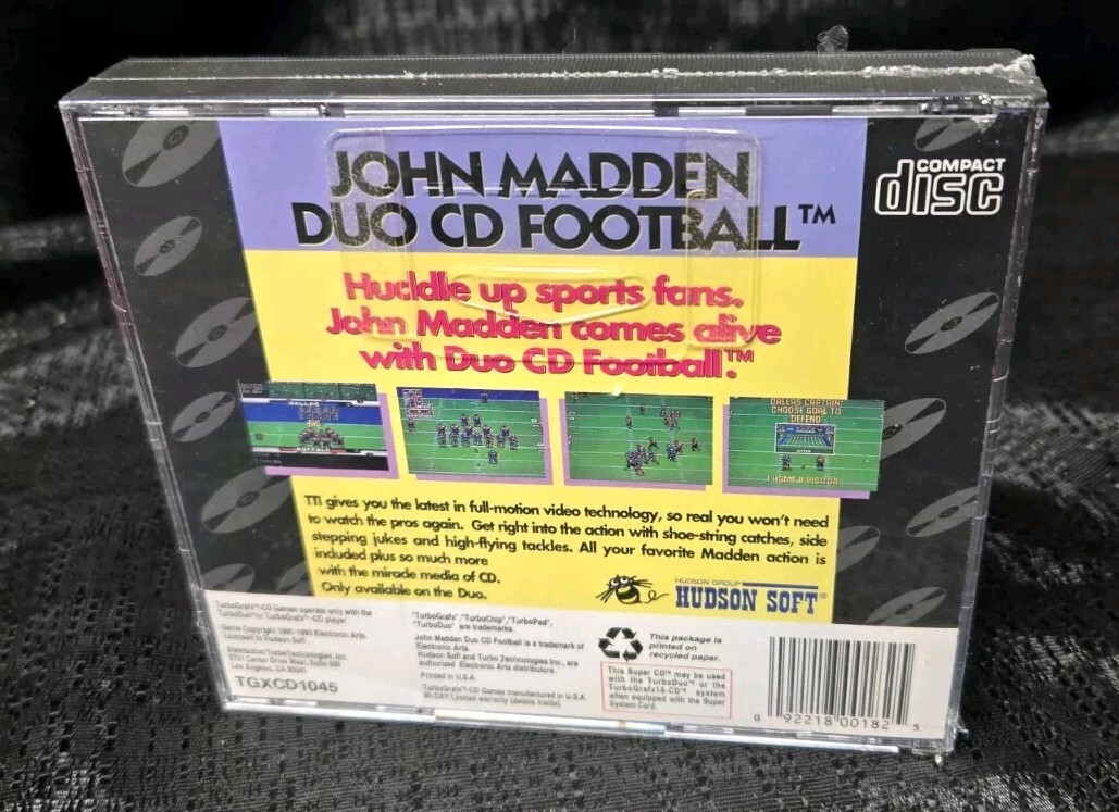 John Madden Football 1993 TurboGrafx CD TurboDuo Super CD ROM *New Sealed