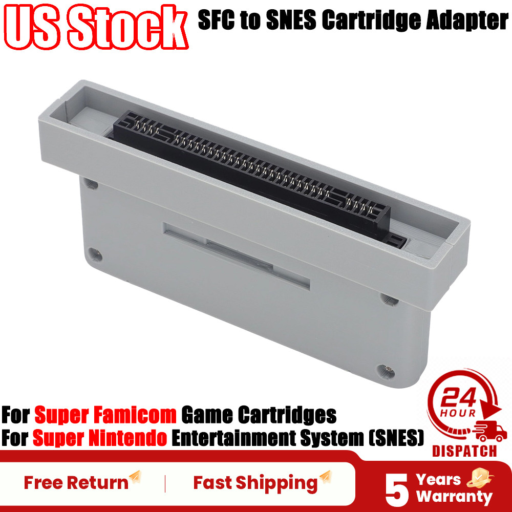 SFC ⇄ SNES Cartridge Adapter – For Super Nintendo & Super Famicom Replacement US