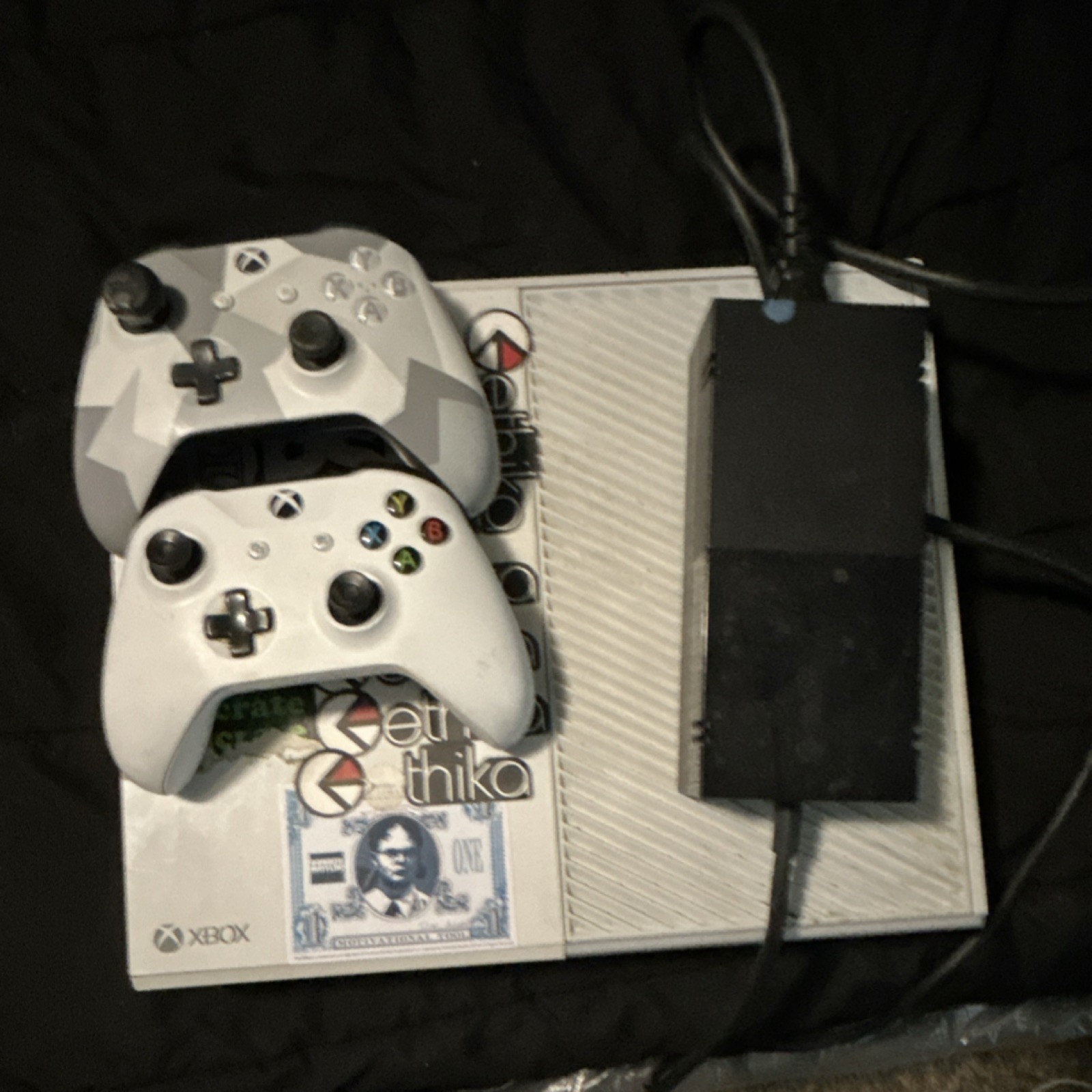 Microsoft Xbox One White Console with Two Controllers, HDMI, Wi-Fi Capability