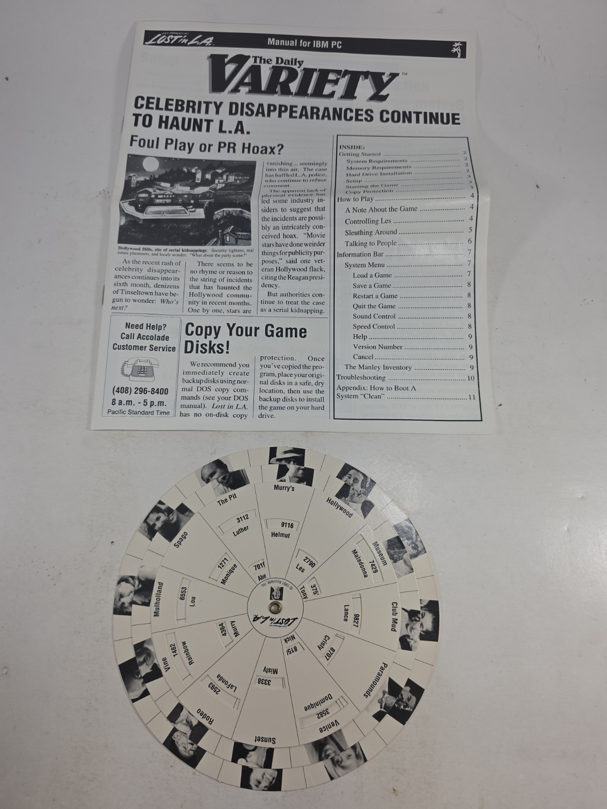 Les Manley In: Lost In L.A. (1991 MS-Dos 3.5″) Accolade – Complete