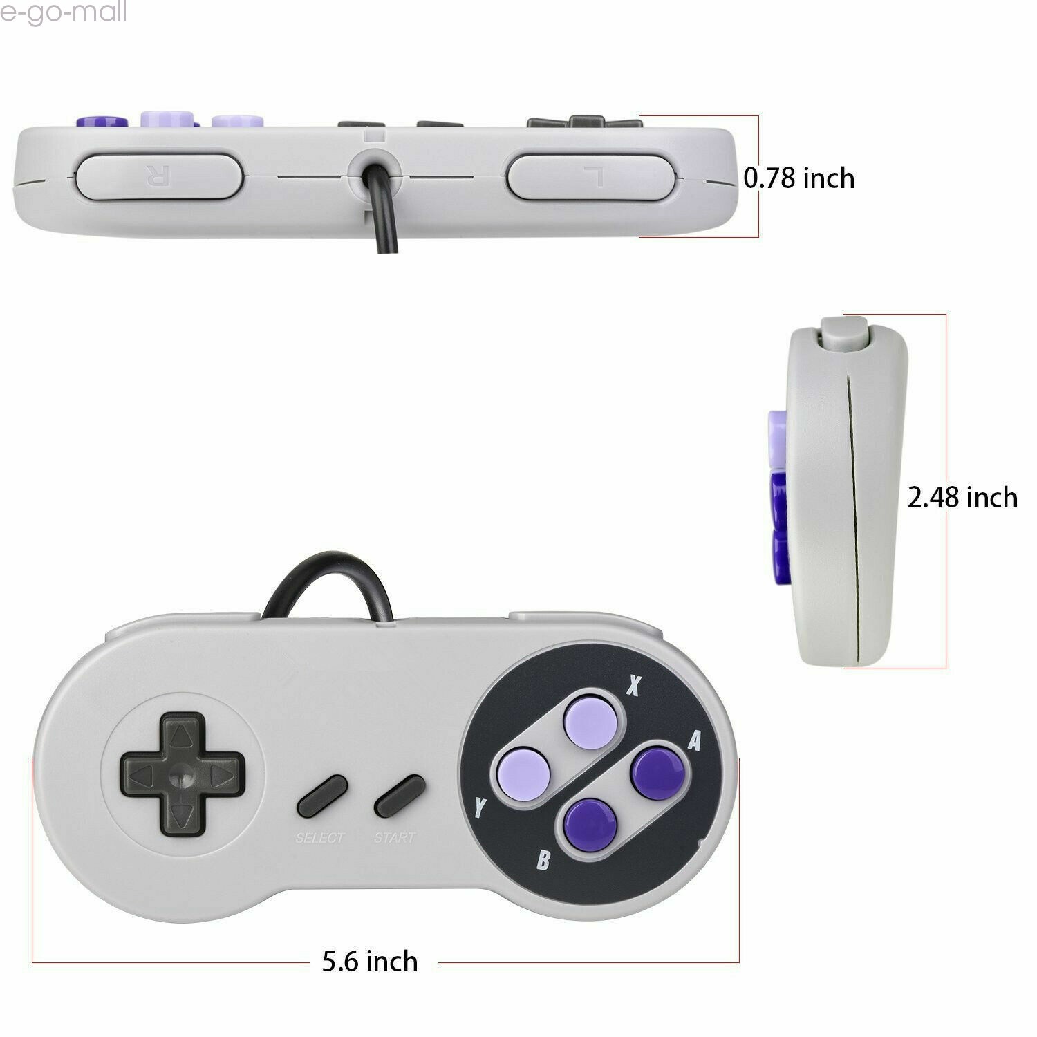 2 Pack Wired SNES USB Controller GamePad for PC Mac Linux Raspberry Pi Retrocade