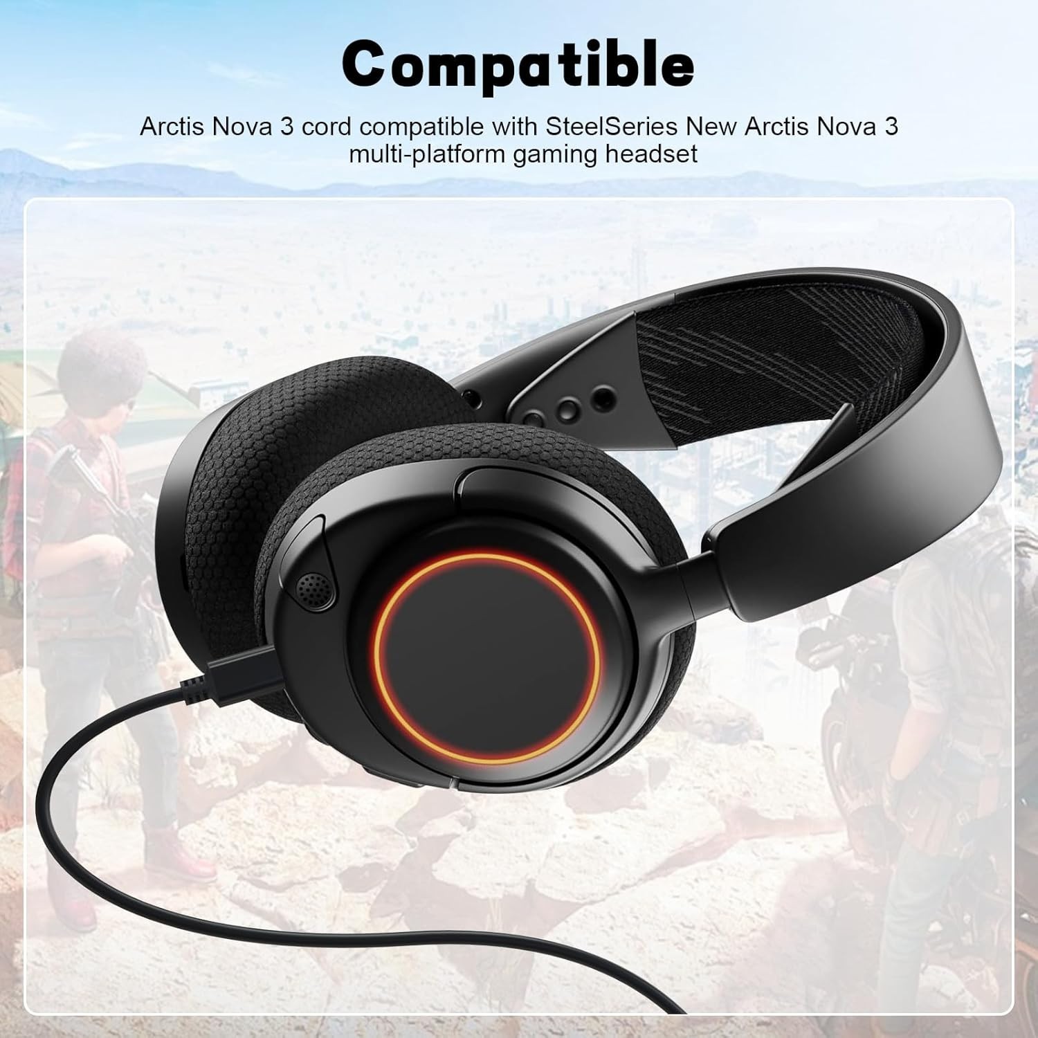 SteelSeries Arctis Nova 3 5ft USB-C to 3.5mm Gaming Headset Cable – Durable, …