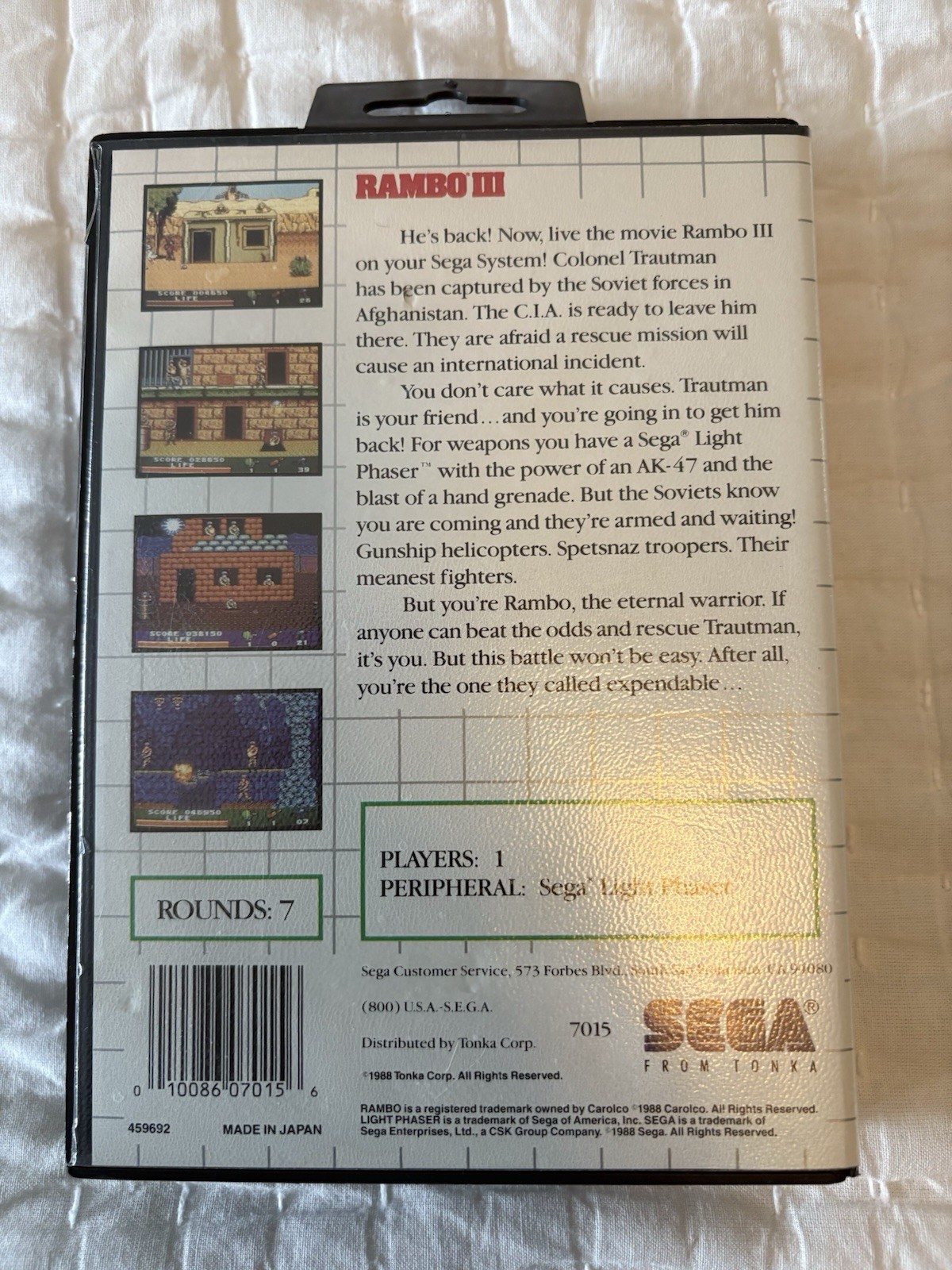 Sega Master System Lot Light phaser, OEM Cable And Rambo 3. Read Description!