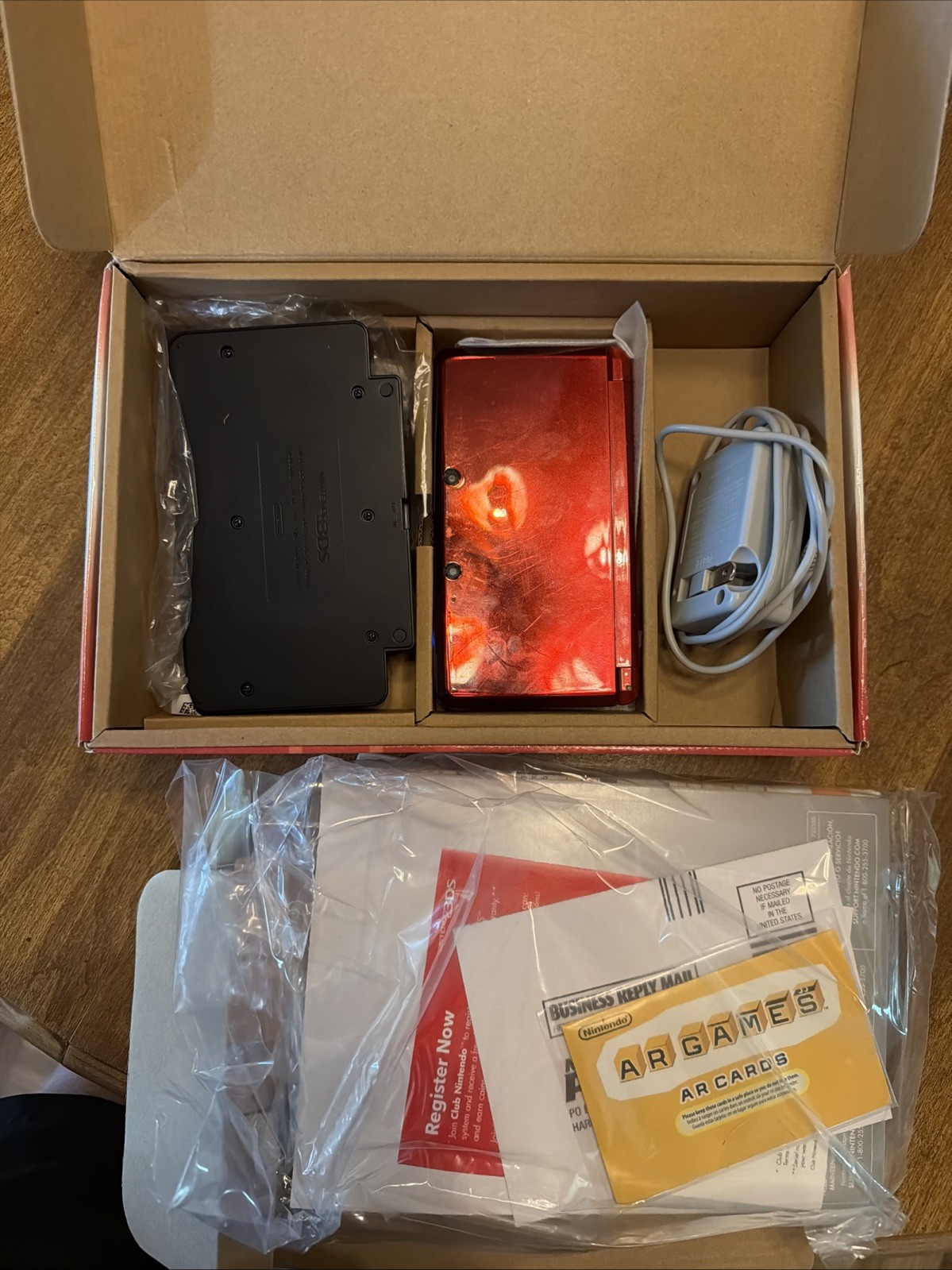 Nintendo 3DS Handheld System – Flame Red with charger and original box