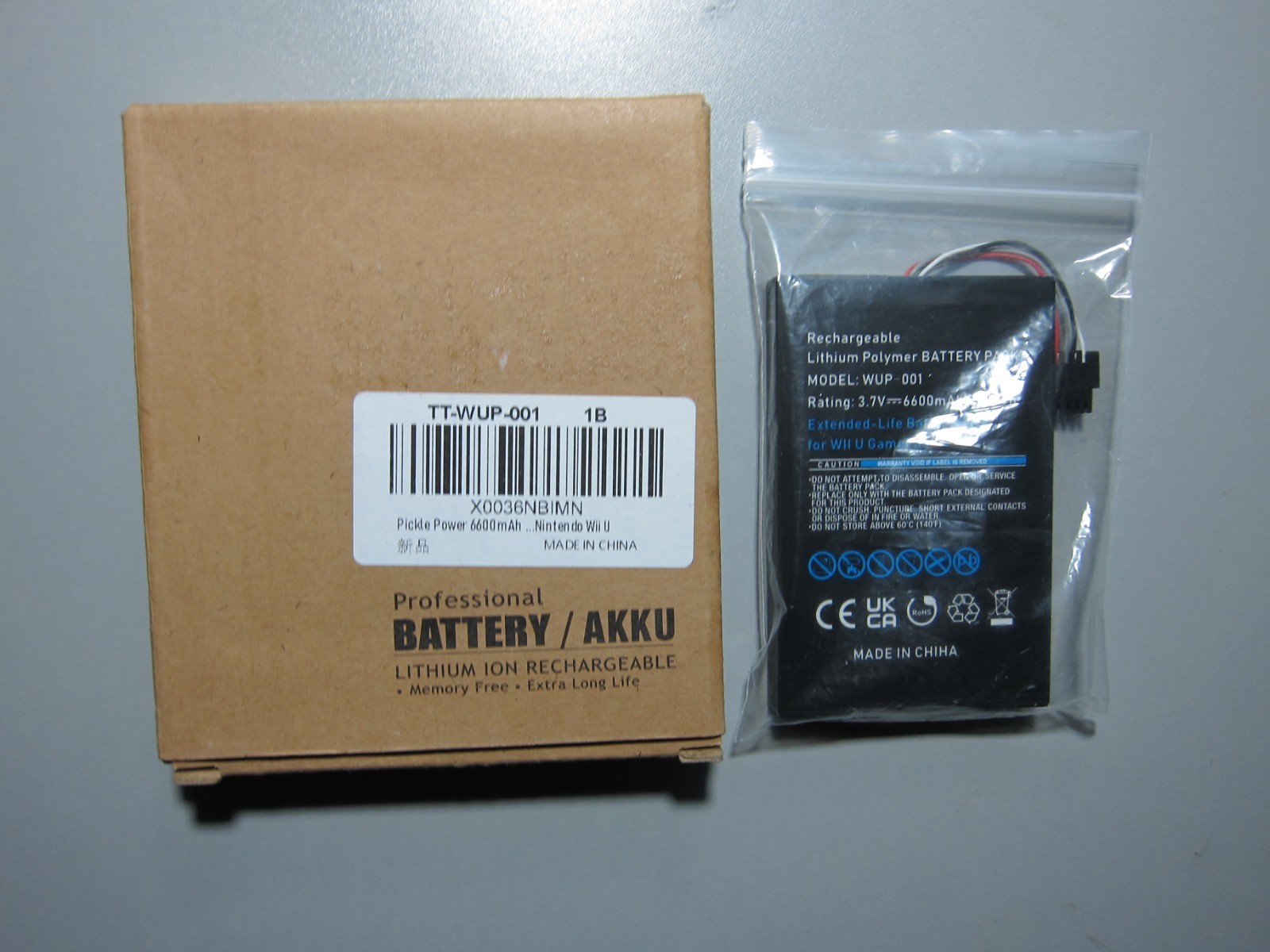 High-Capacity 6600mAh Rechargeable Battery for Wii U Gamepad – Replacement WUP-0
