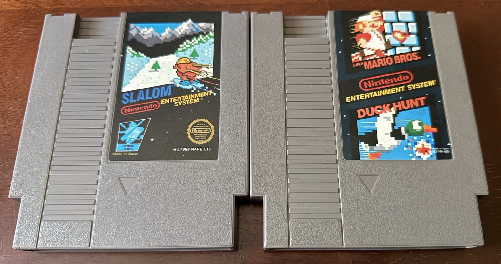Nintendo NES Lot of 2! Slalom & Super Mario/Duck Hunt CARTS ONLY Combine Ship 📫