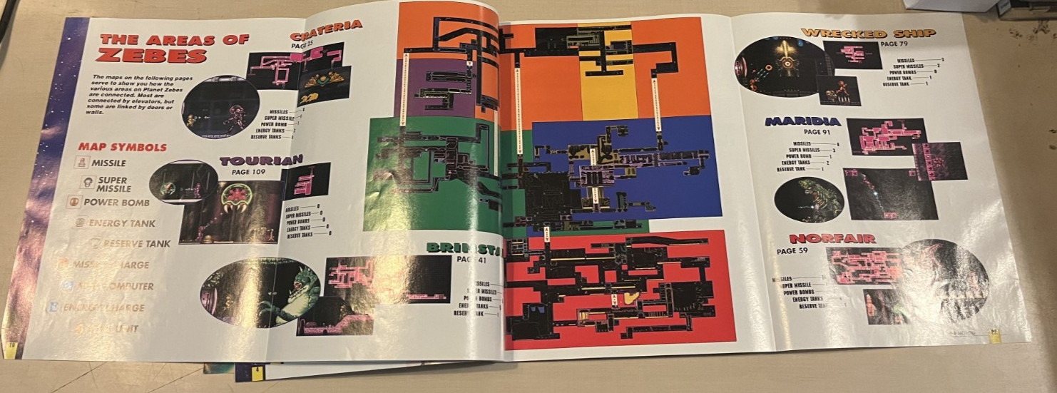 Official Super Metroid Nintendo Player’s Strategy Guide w/ Fold-Out Map SNES