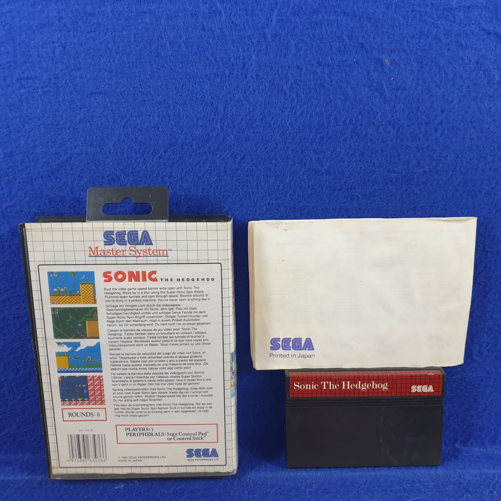 Master System SONIC THE HEDGEHOG *x Boxed & Complete PAL REGION FREE Works in US