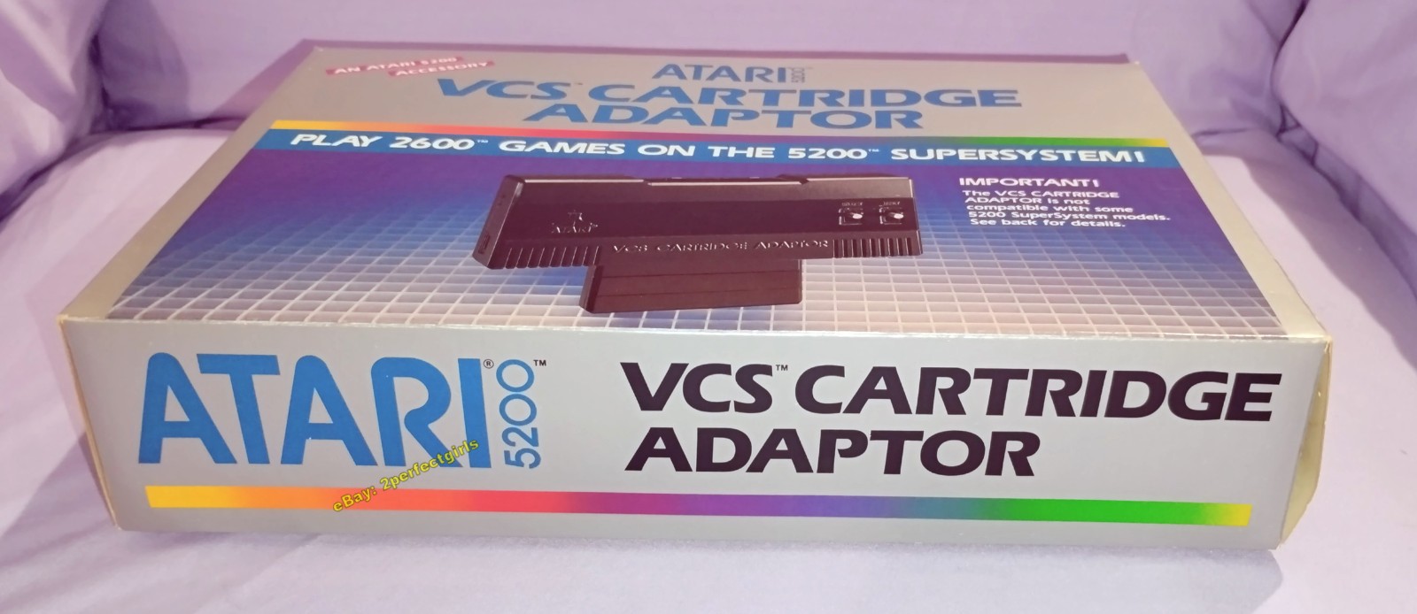 VCS Cartridge Adapter (Atari 5200, 1983) in Orig Box w/Inserts Tested