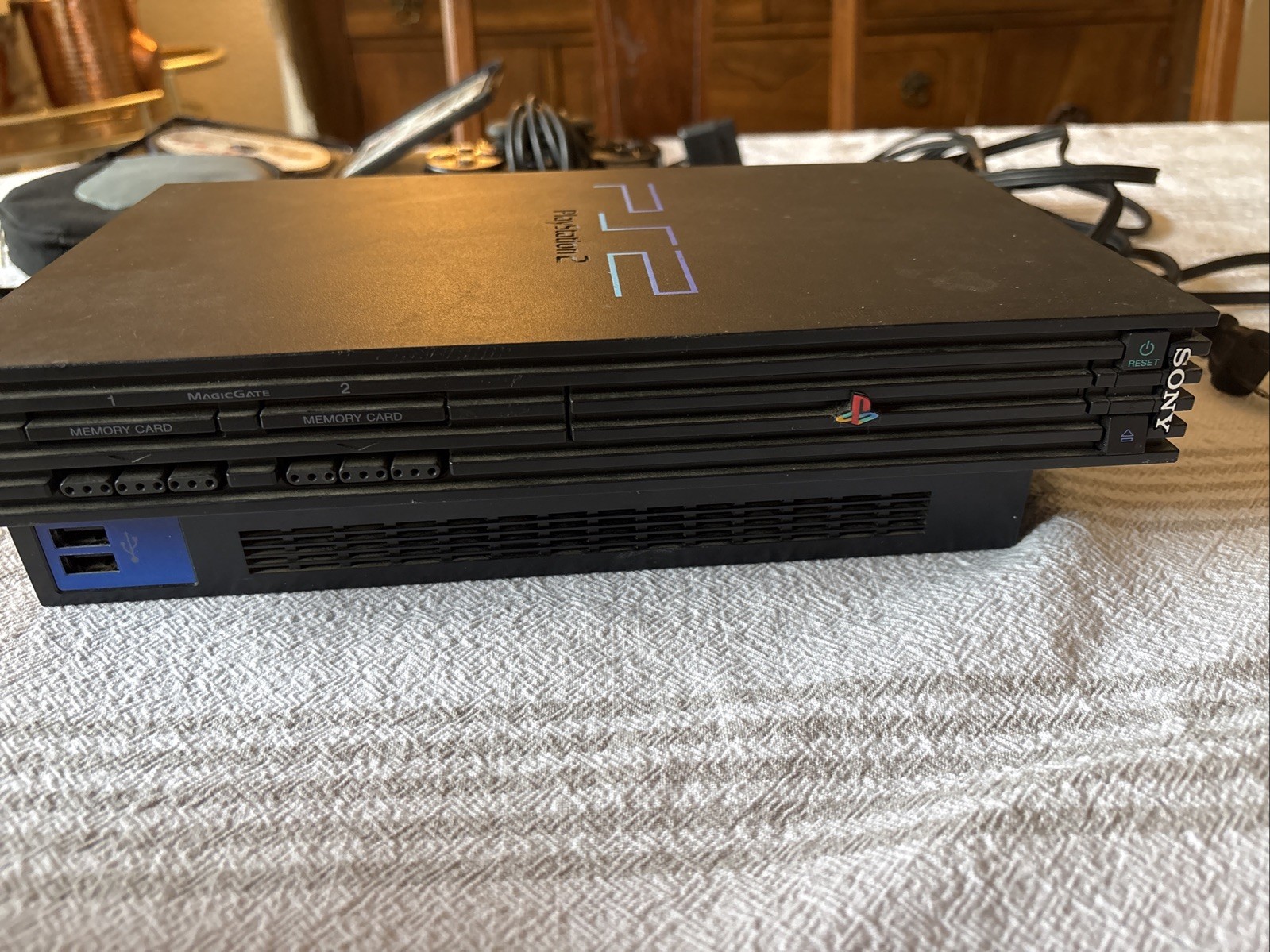 Sony PlayStation 2 PS2 Fat Console Bundle OEM Controller & 12 Games TESTED