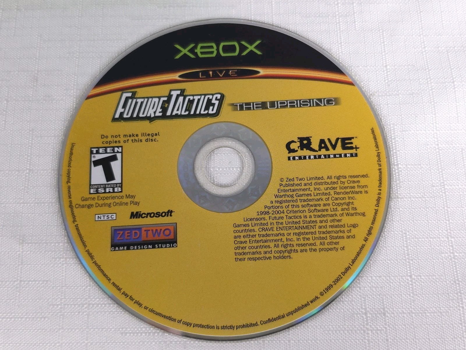 Future Tactics: The Uprising (Microsoft Xbox, 2004) Complete CIB Tested Working