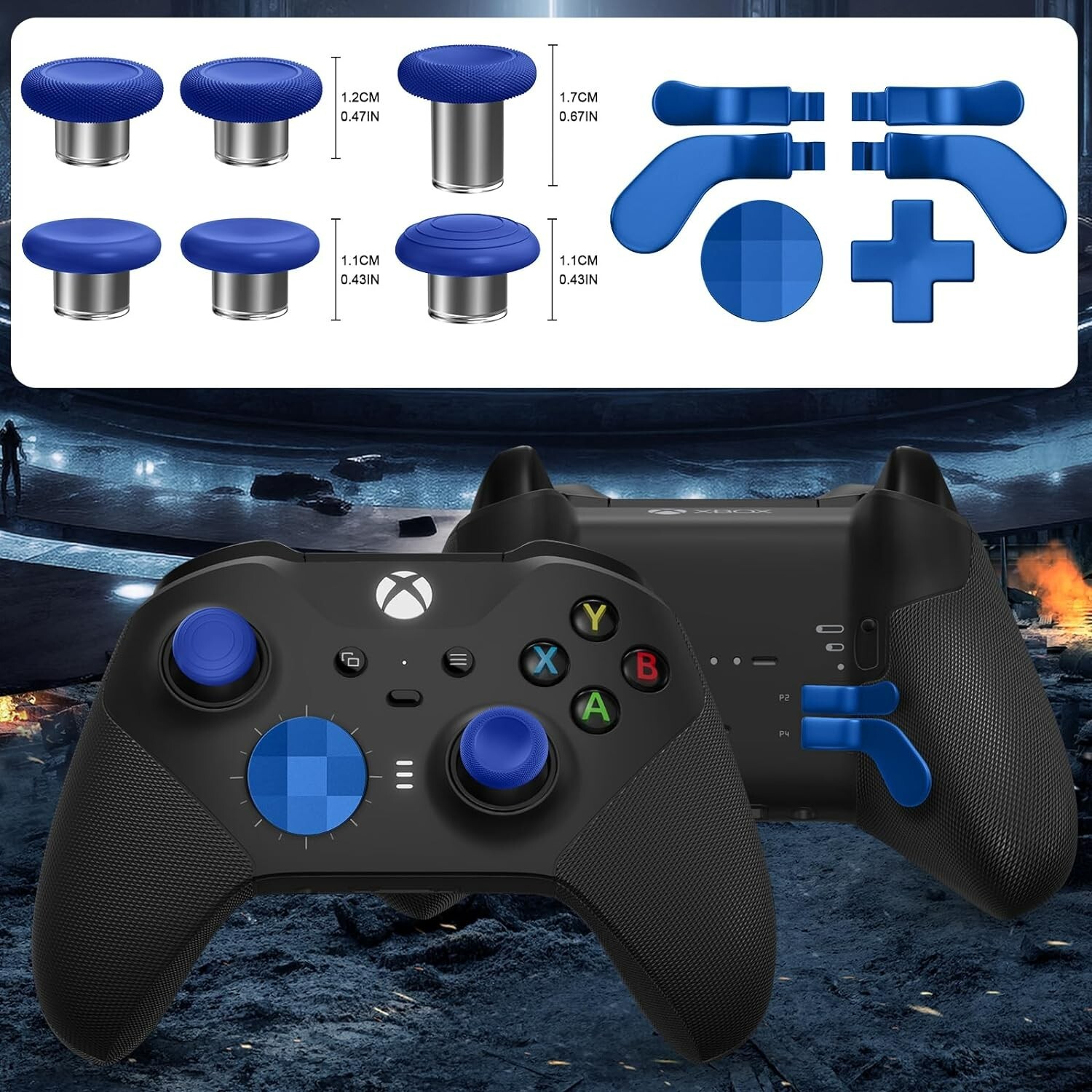 Metal Thumbsticks for Xbox One Elite Series 2, Elite Series 2 Core Controller Pa