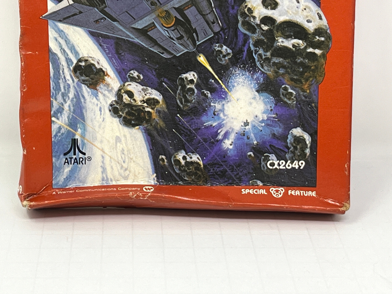 1981 ORIGINAL ATARI ASTEROIDS CX2649 GAME – GLUE SEALED ! – DAMAGED BOX!