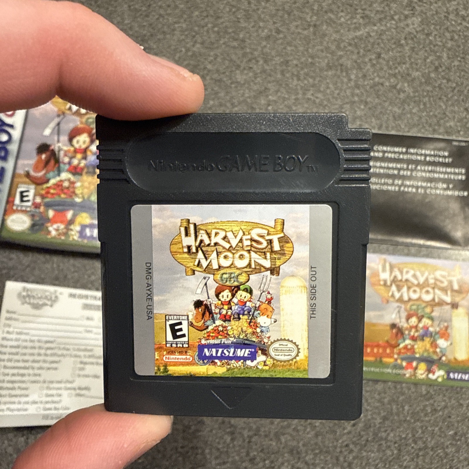 Harvest Moon 1 GBC Nintendo Gameboy Color Complete CIB Authentic Reg Card