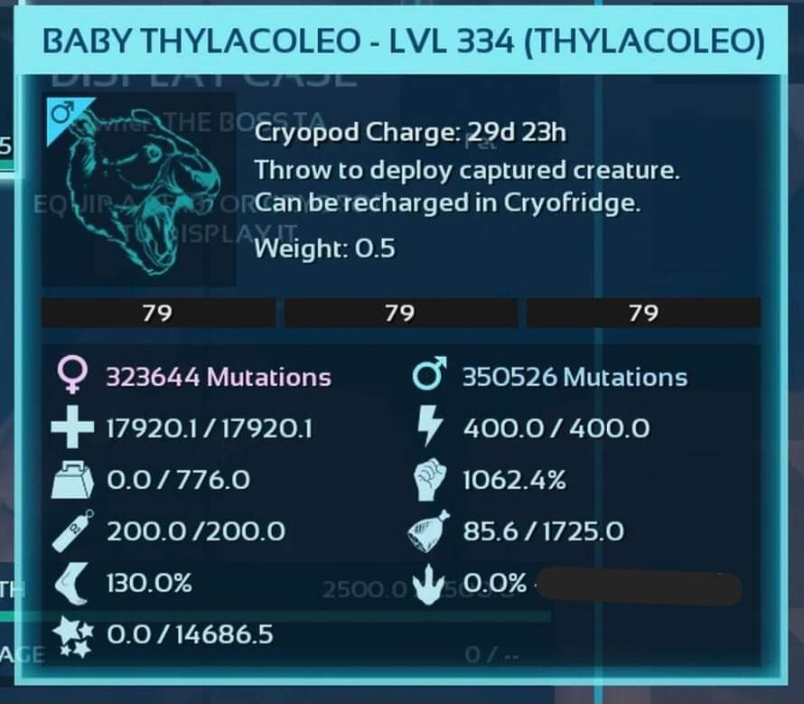 ARK ASCENDED PVE OFFICIAL PAIR BABY THYLA BLACK ID79 TOP STATUS PC/XBOX/PS5