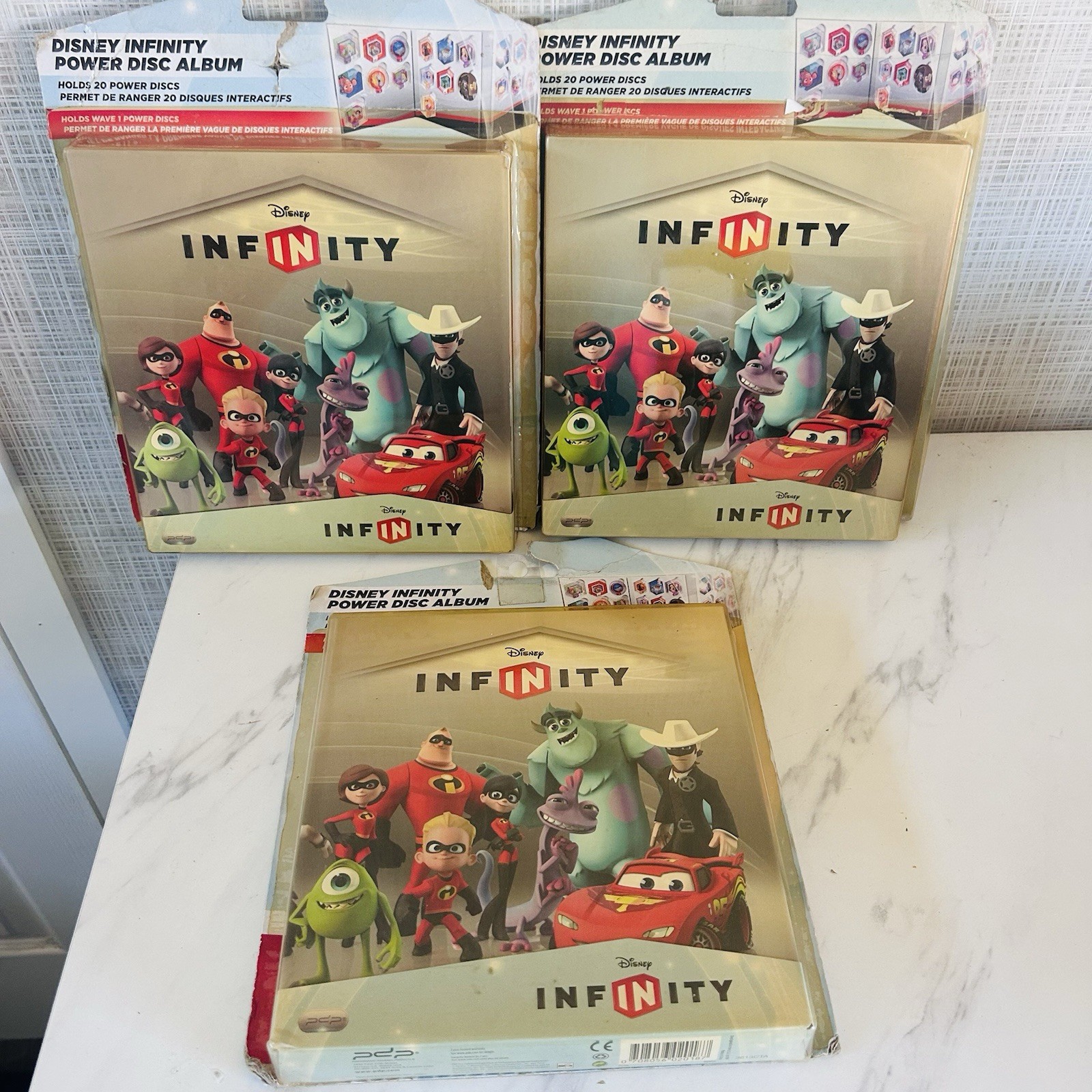 3 Disney Infinity Power Disc Album Holds 20 Wave 1 Power Discs PDP Gaming NEW