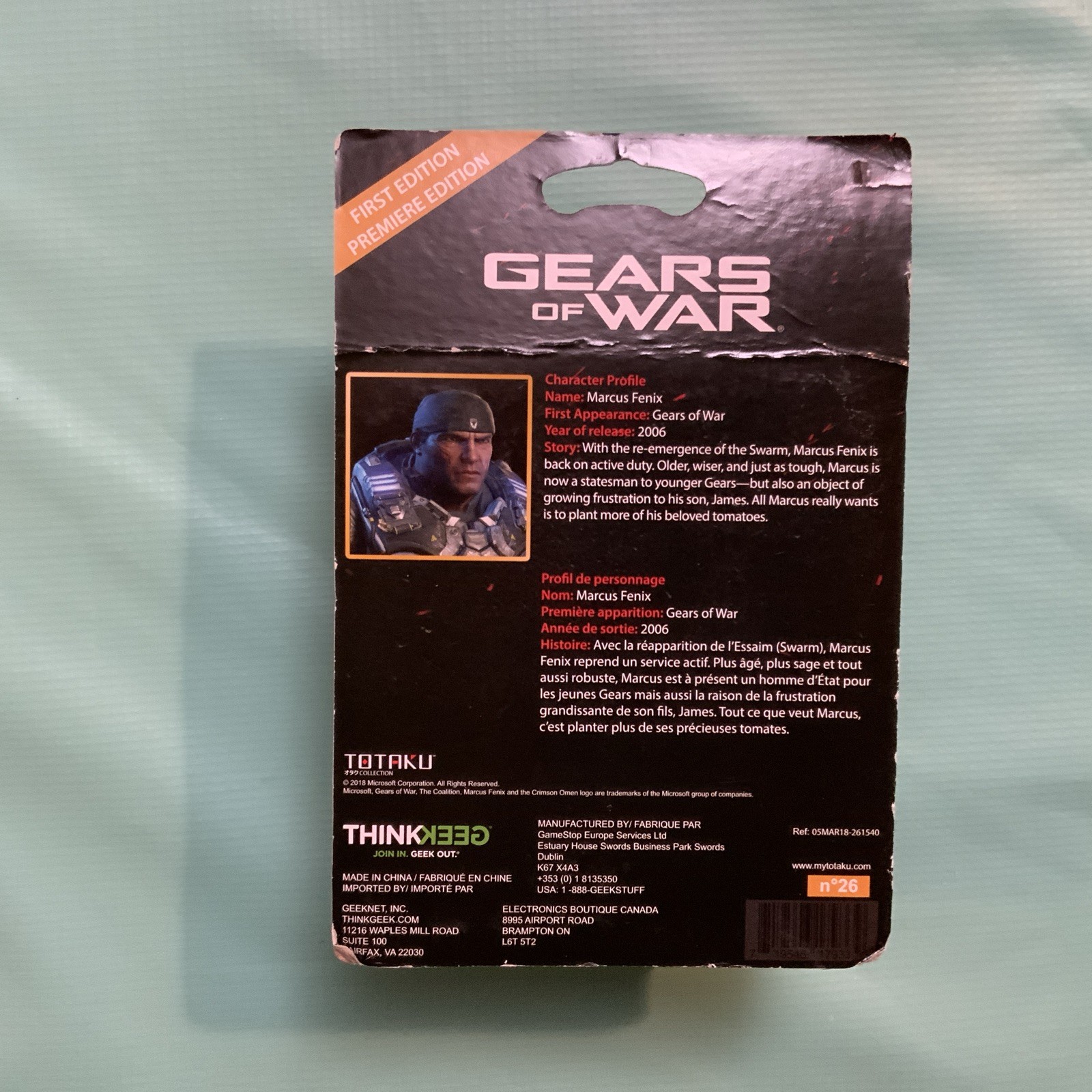 Totaku Collection #26 Gears of War MARCUS FENIX GameStop New NiB First Edition