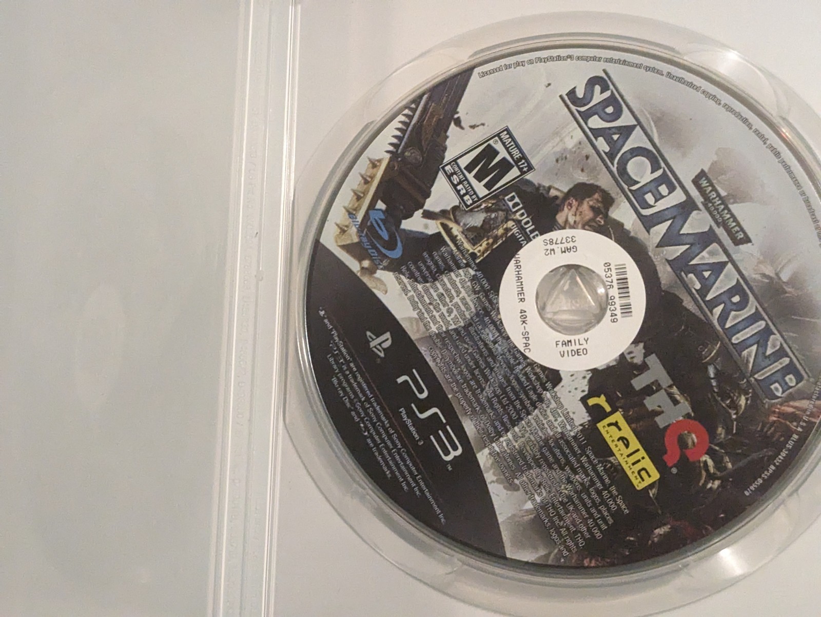 Warhammer 40,000: Space Marine (PlayStation 3, PS3, 2011) Game & Case