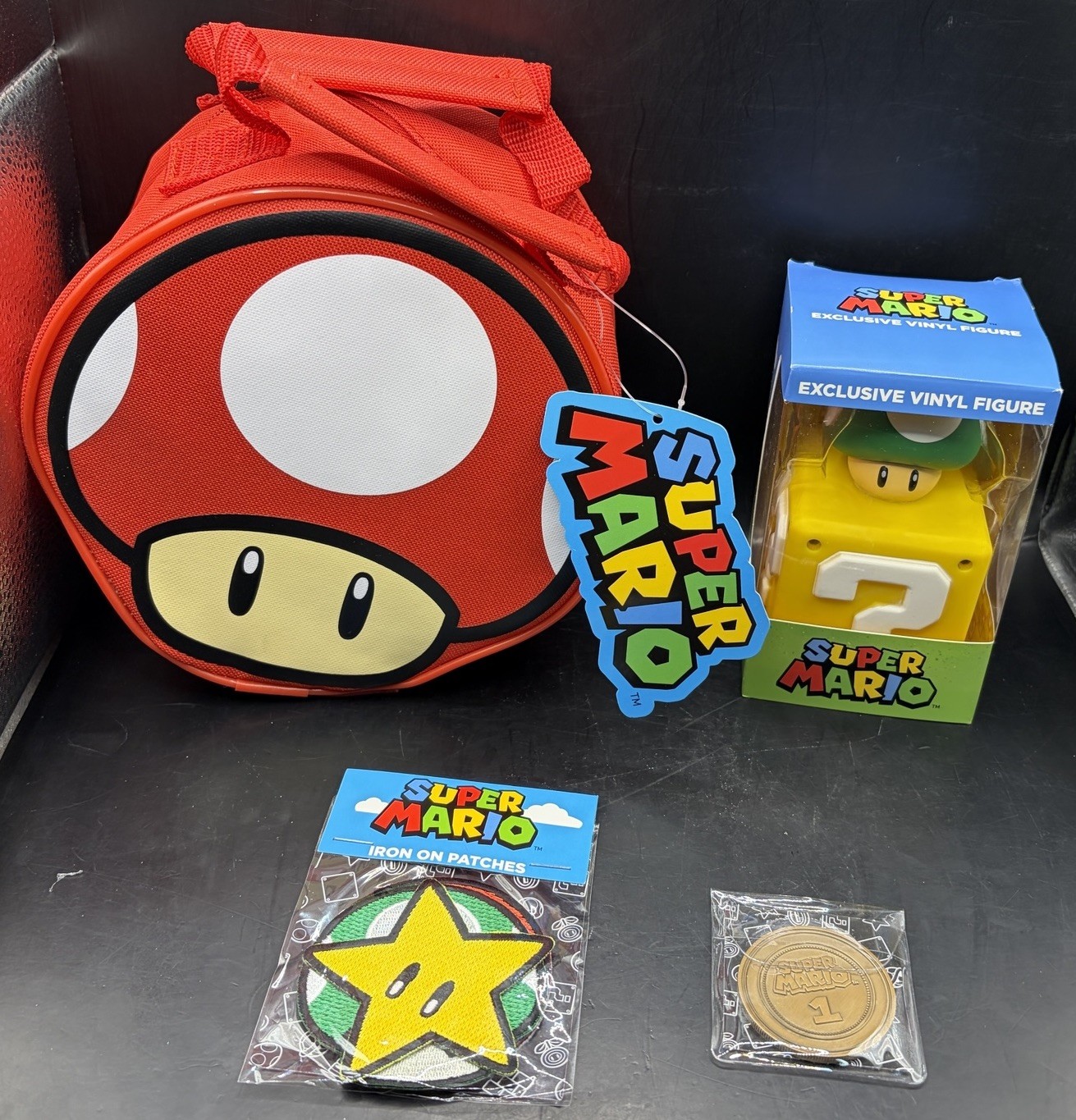 Nintendo Super Mario CultureFly Mystery Block Lunch Box Notepad Figure Open Box