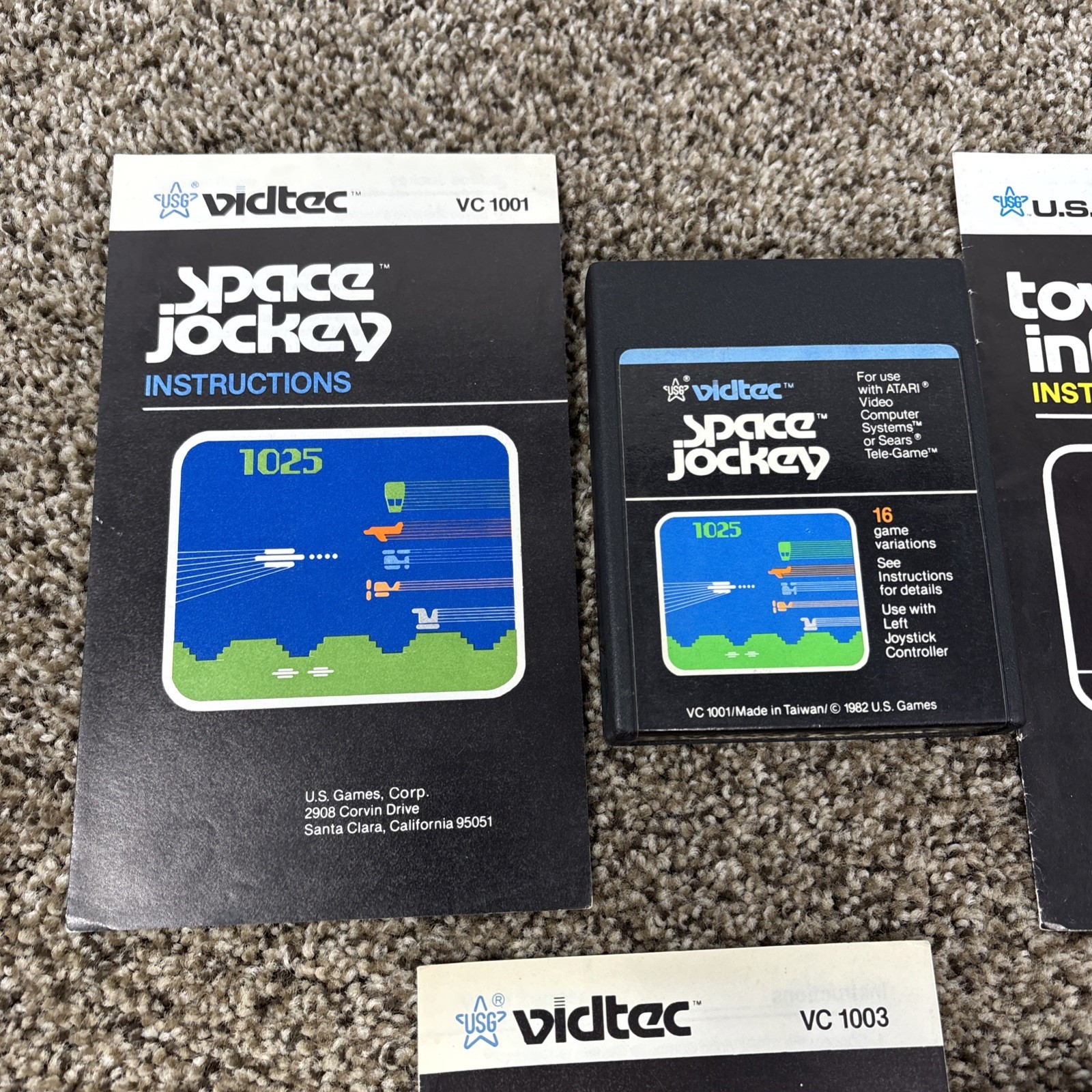 Atari 2600 US GAMES VIDTEC Game Lot Testwd Lot Of 3 With Manuals