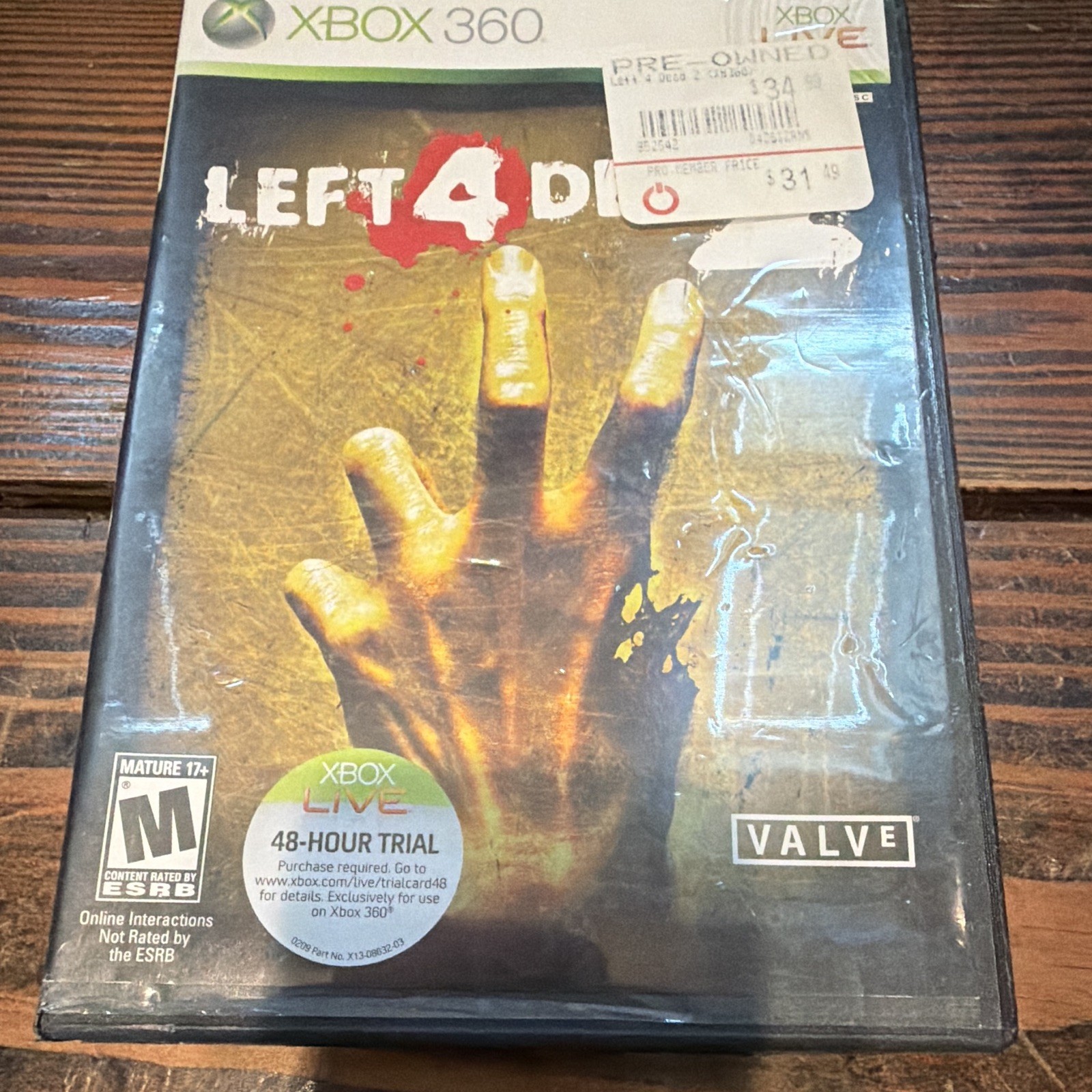 Valve Left 4 Dead 2 Multiplayer Co-op Online Xbox 360 M Mature