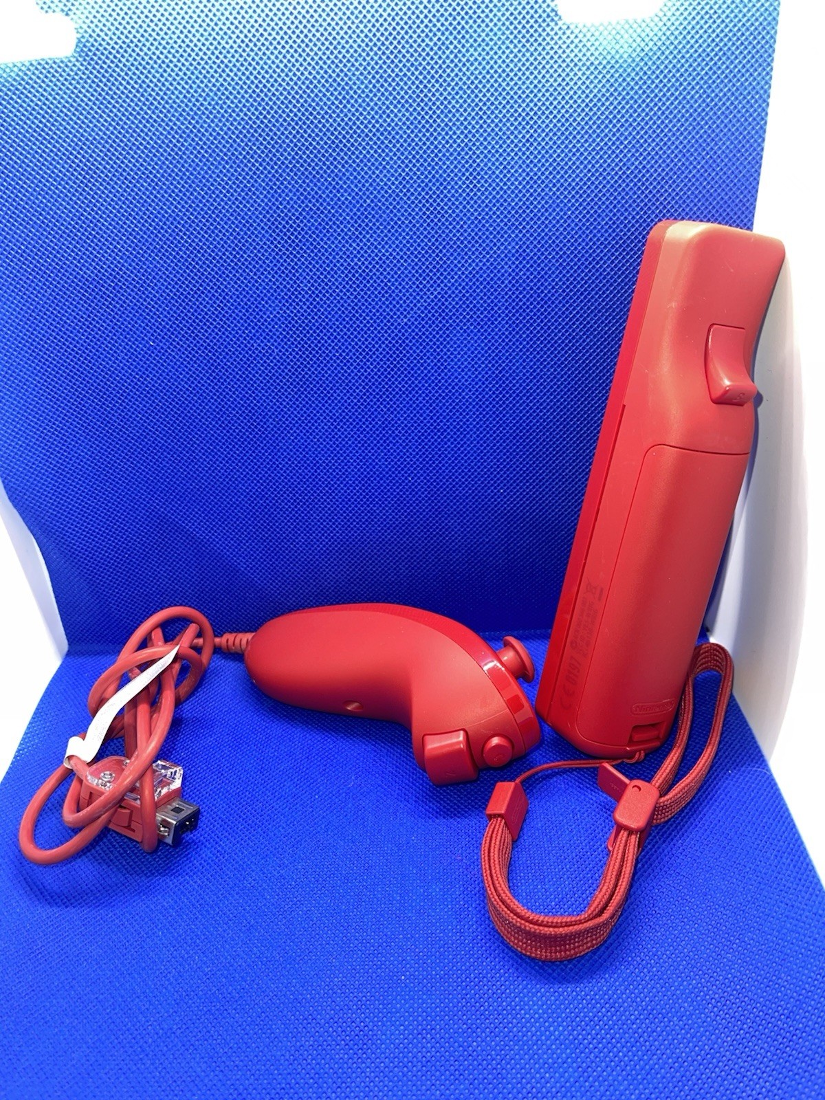 OEM Nintendo Wii & U Motion Plus Remote Controller Red RVL-036 with Nunchuck